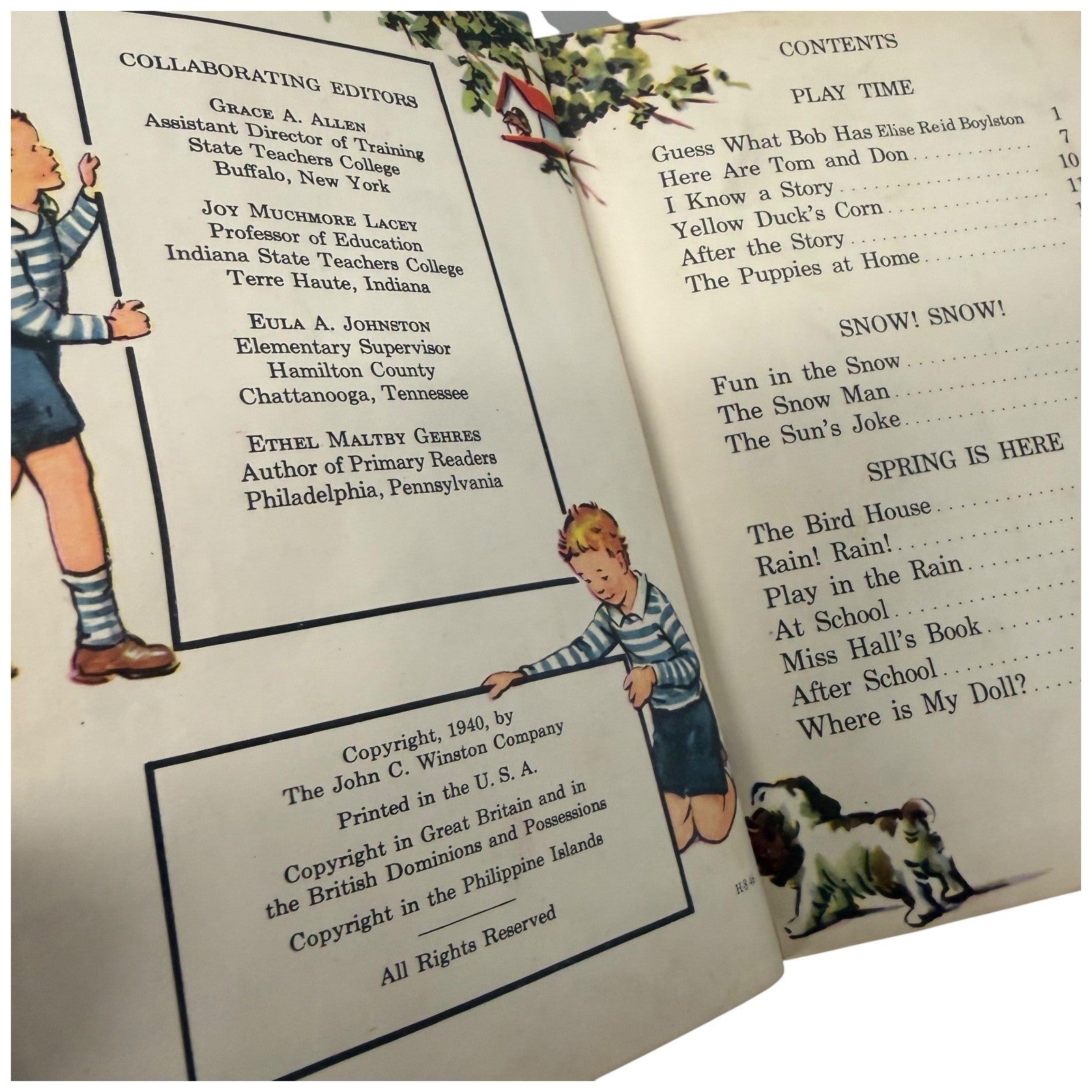 Vintage Fun in Story Easy Growth in Reading Childrens Book Lot 1940