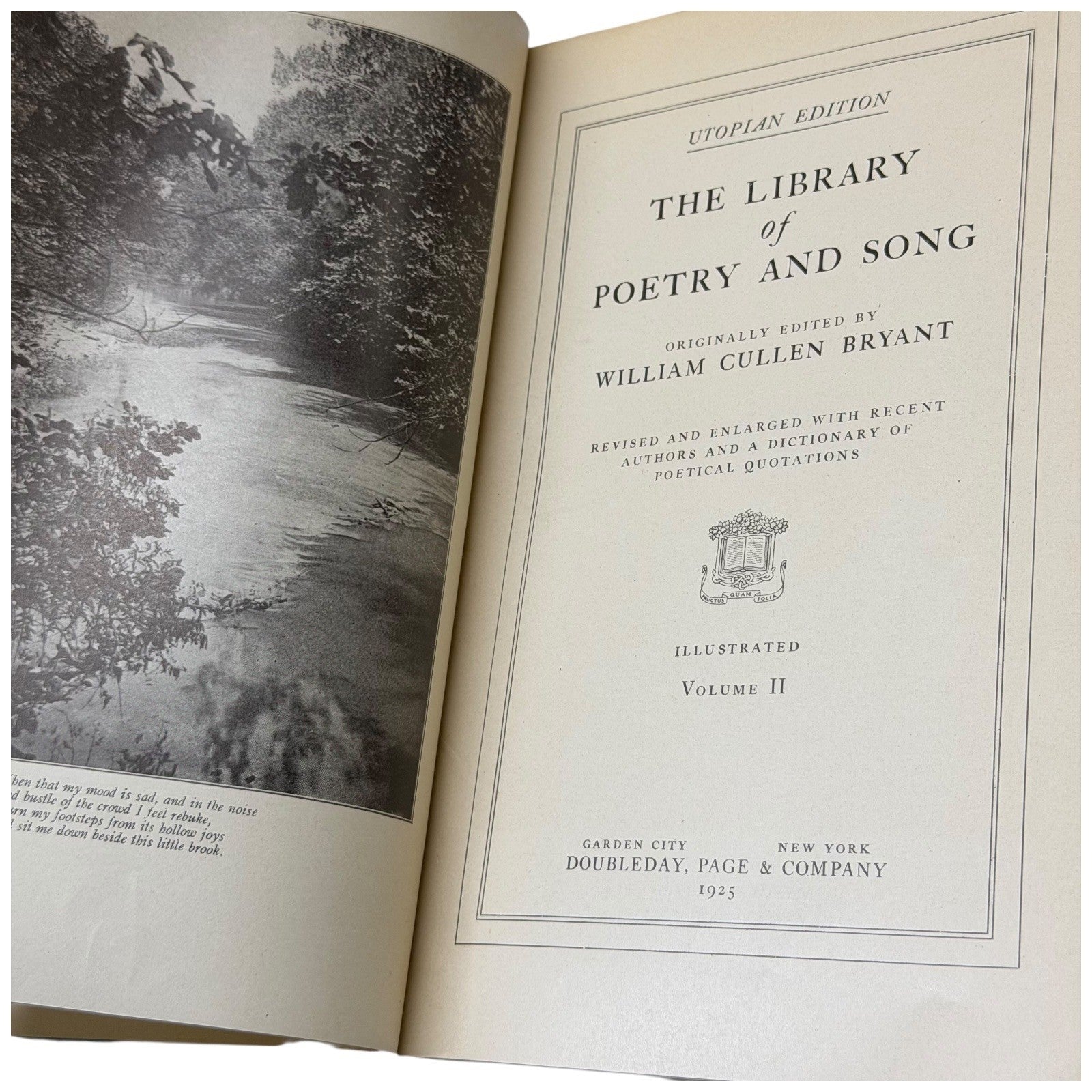 Library of Poetry and Song Books William Cullen Bryant 1925 Antique