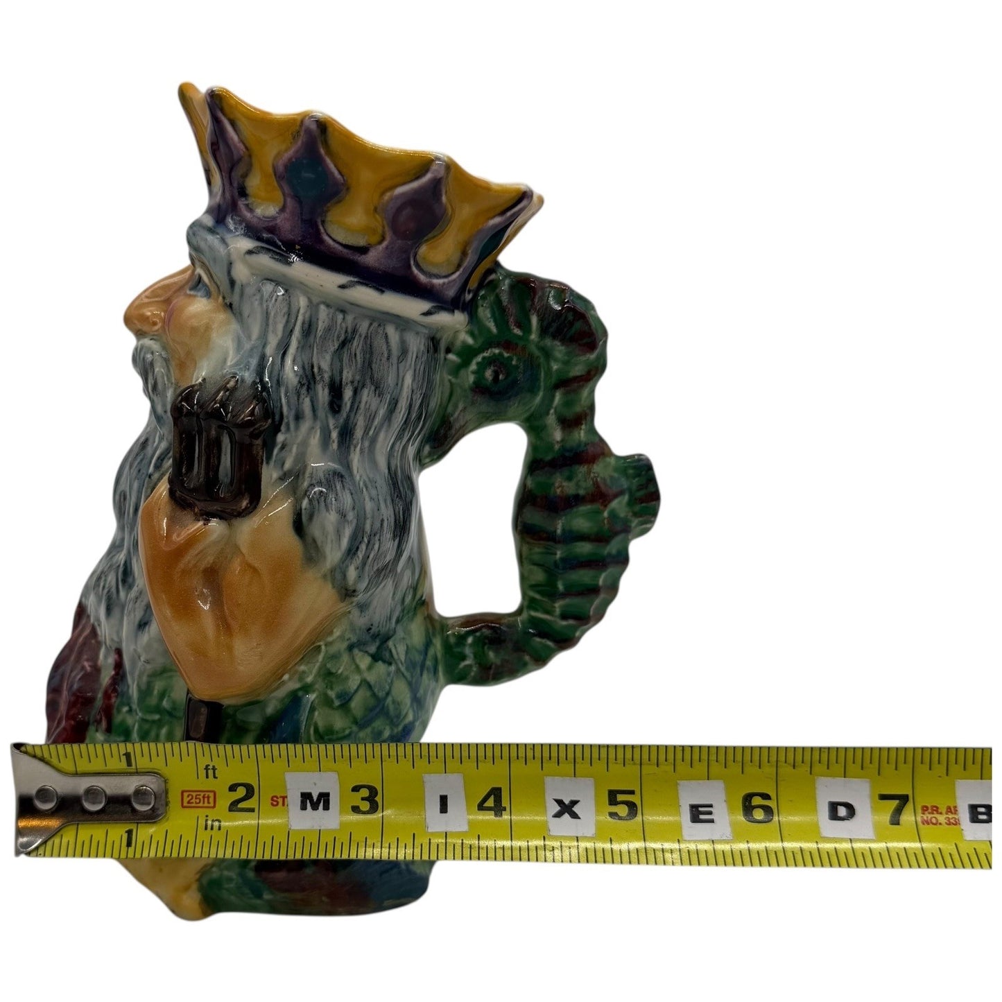 Shorter England Neptune King Triton Pitcher Jug Mariner King Seashorse Handle