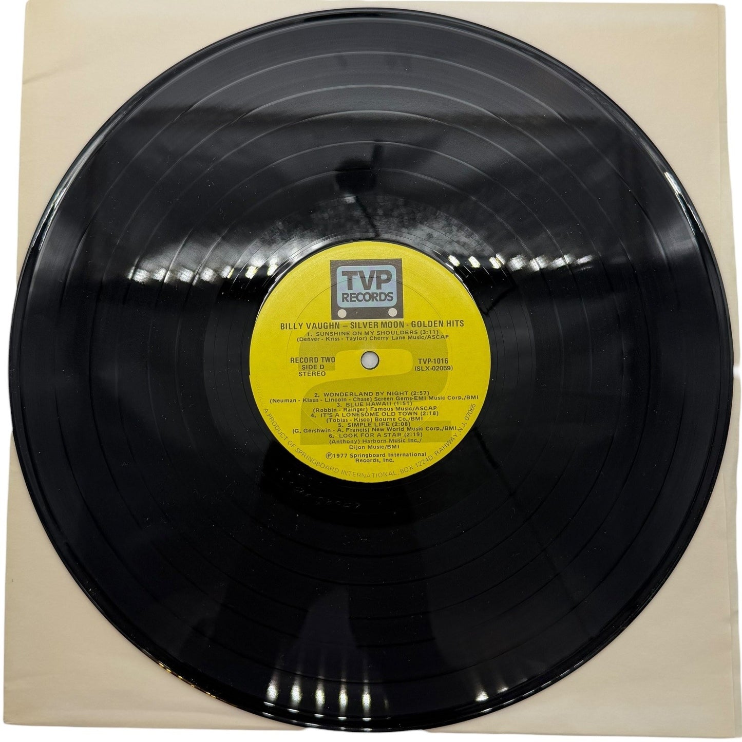 Billy Vaughn Silver Moon Golden Hits Vinyl Record LP TVP Records 1977