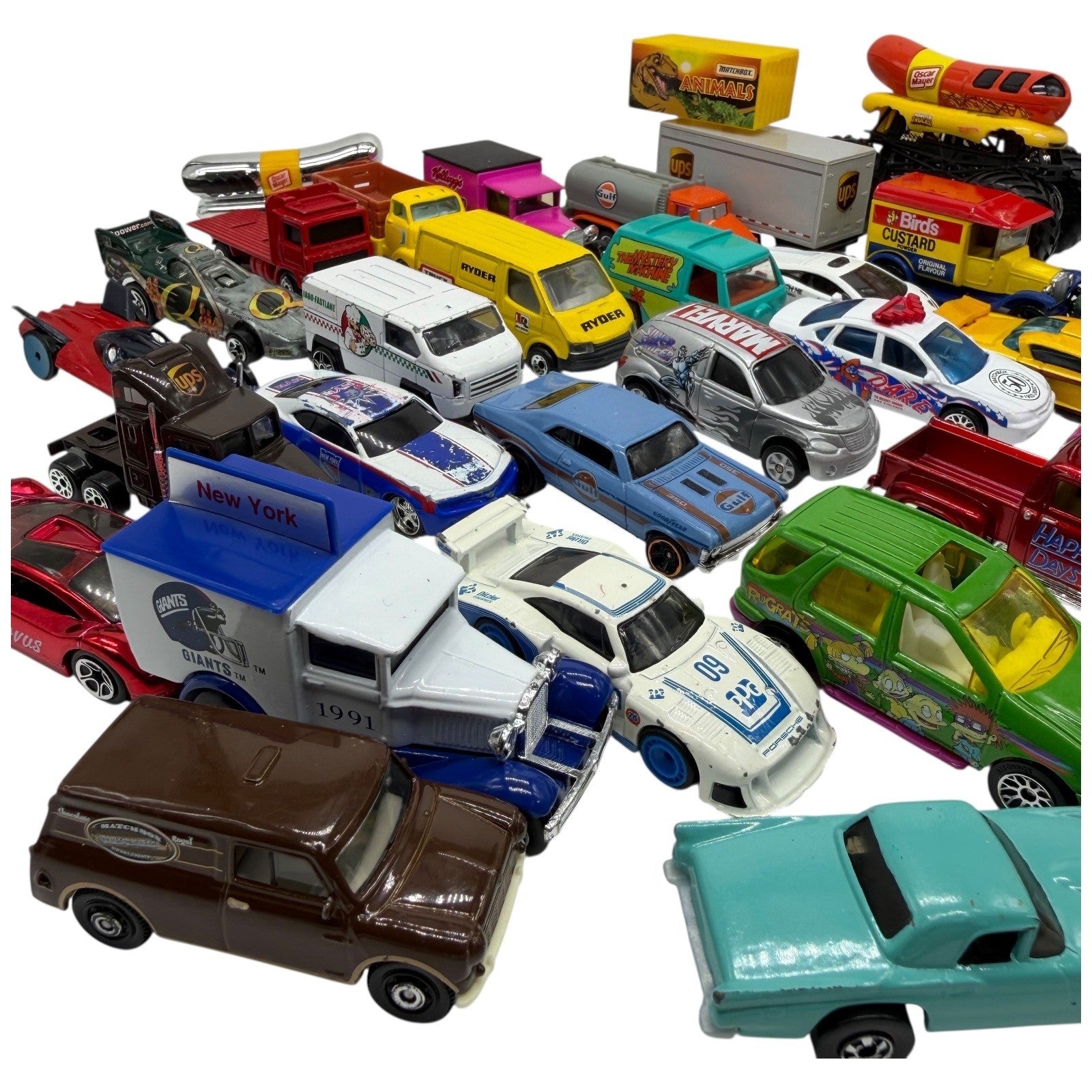 Vintage Hot Wheels Matchbox Diecast Car Lot of 35+ Mixed Brands 1970s–2010s Used