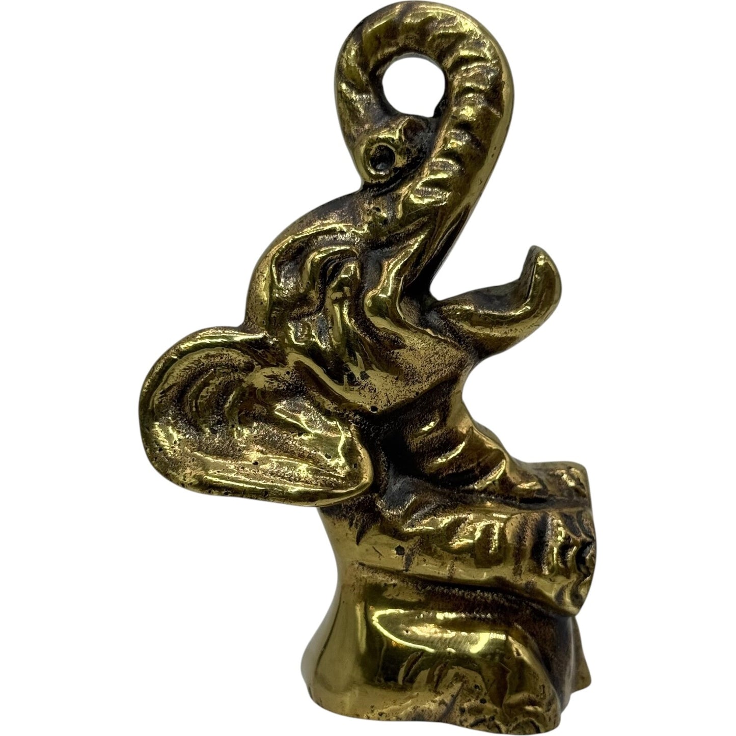 Vintage Gold John Wright Cast Iron Elephant Bottle Opener 1940s -  Rare