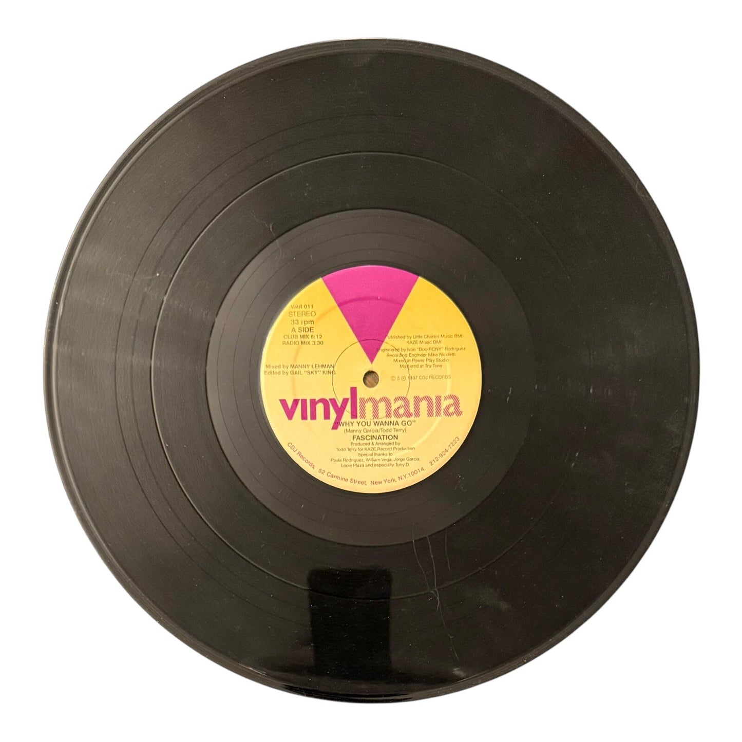Fascination Why You Wanna Go 12" Vinyl Single 1987 Vinylmania VMR 011 Todd Terry