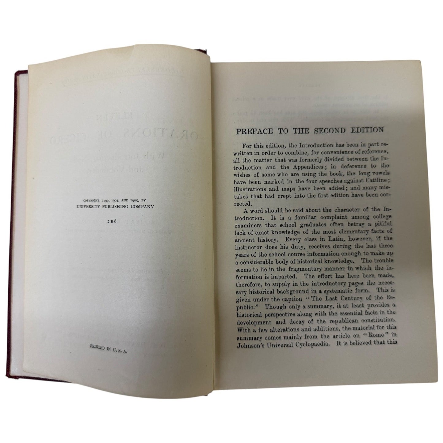Cicero's Orations Tunstall Latin Classics Textbook Vintage D.C. Heath & Co Book