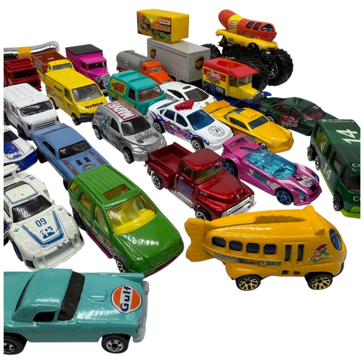 Vintage Hot Wheels Matchbox Diecast Car Lot of 35+ Mixed Brands 1970s–2010s Used