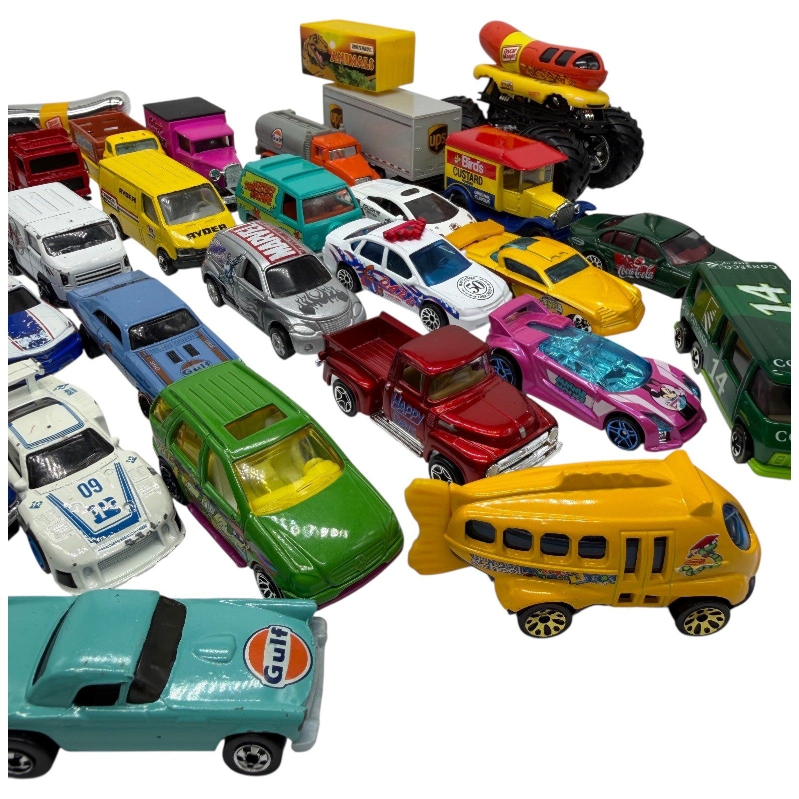 Vintage Hot Wheels Matchbox Diecast Car Lot of 35+ Mixed Brands 1970s–2010s Used