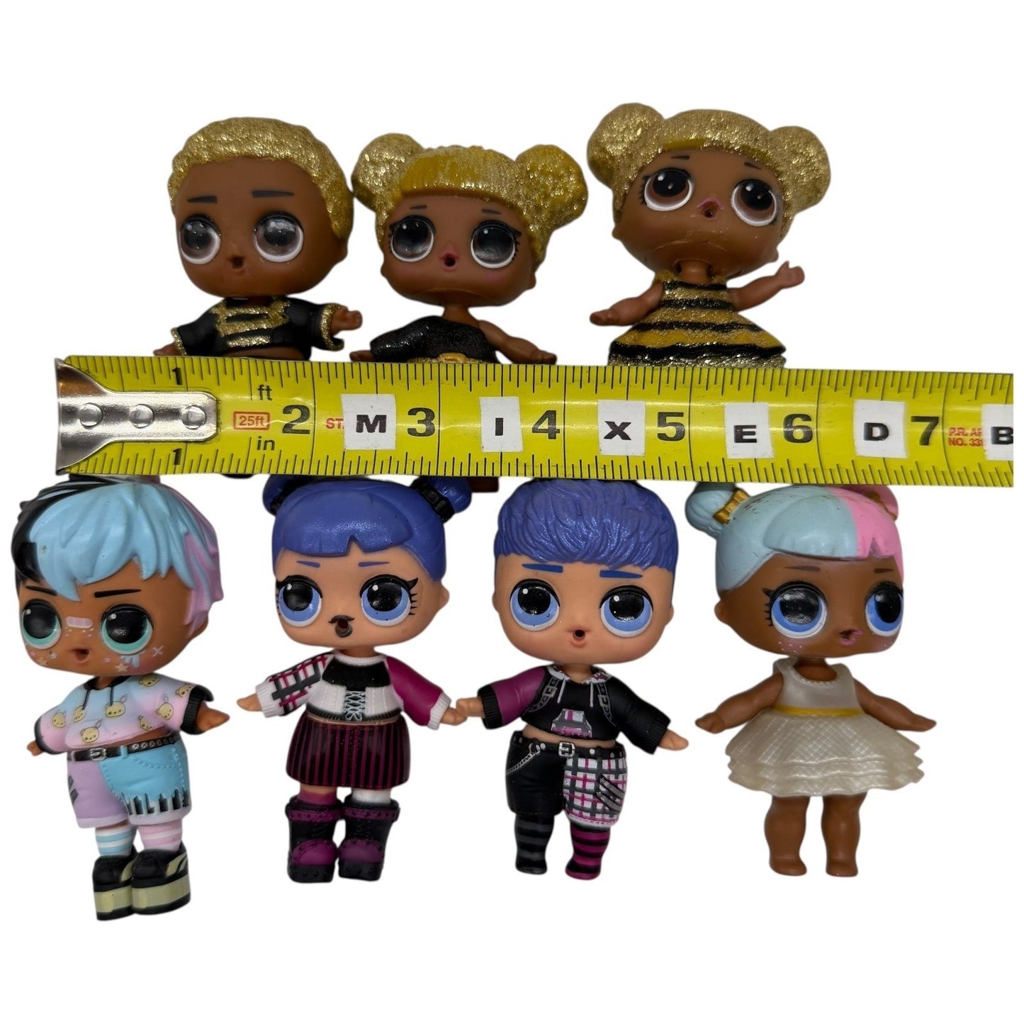 LOL Surprise Doll Lot of 7 Queen Bee King Bee Glitter Boy Girl Figures Mixed Set