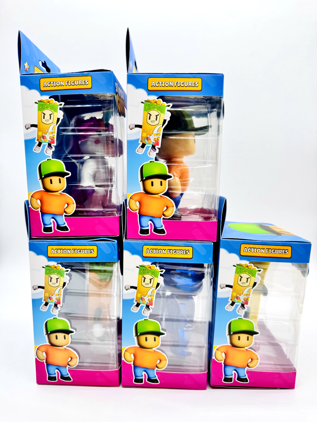 Stumble Guys Action Figure 5 Pack Set Mr Stumble Banana Guy Cereal Killer PMI