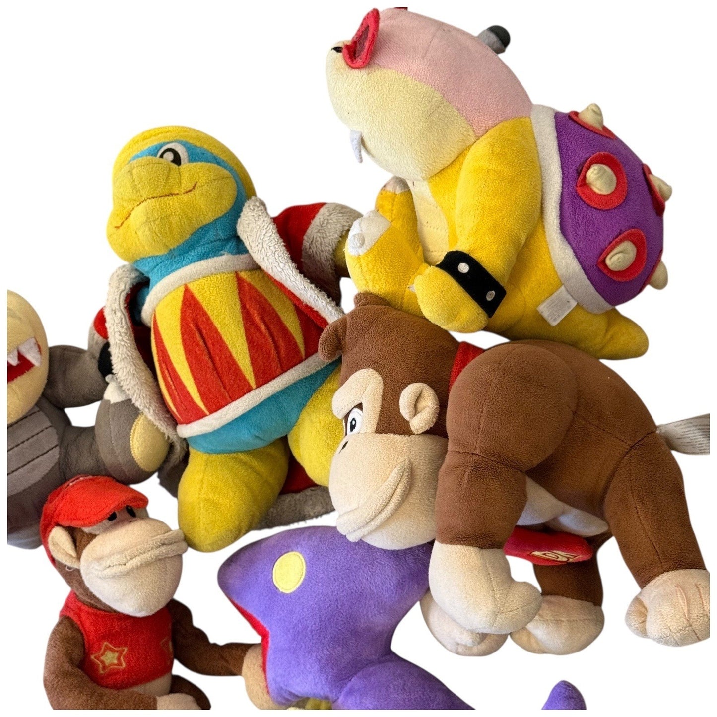 Nintendo Plush Lot of 6 – King Dedede Donkey Kong Bowser Roy Iggy Diddy Kong