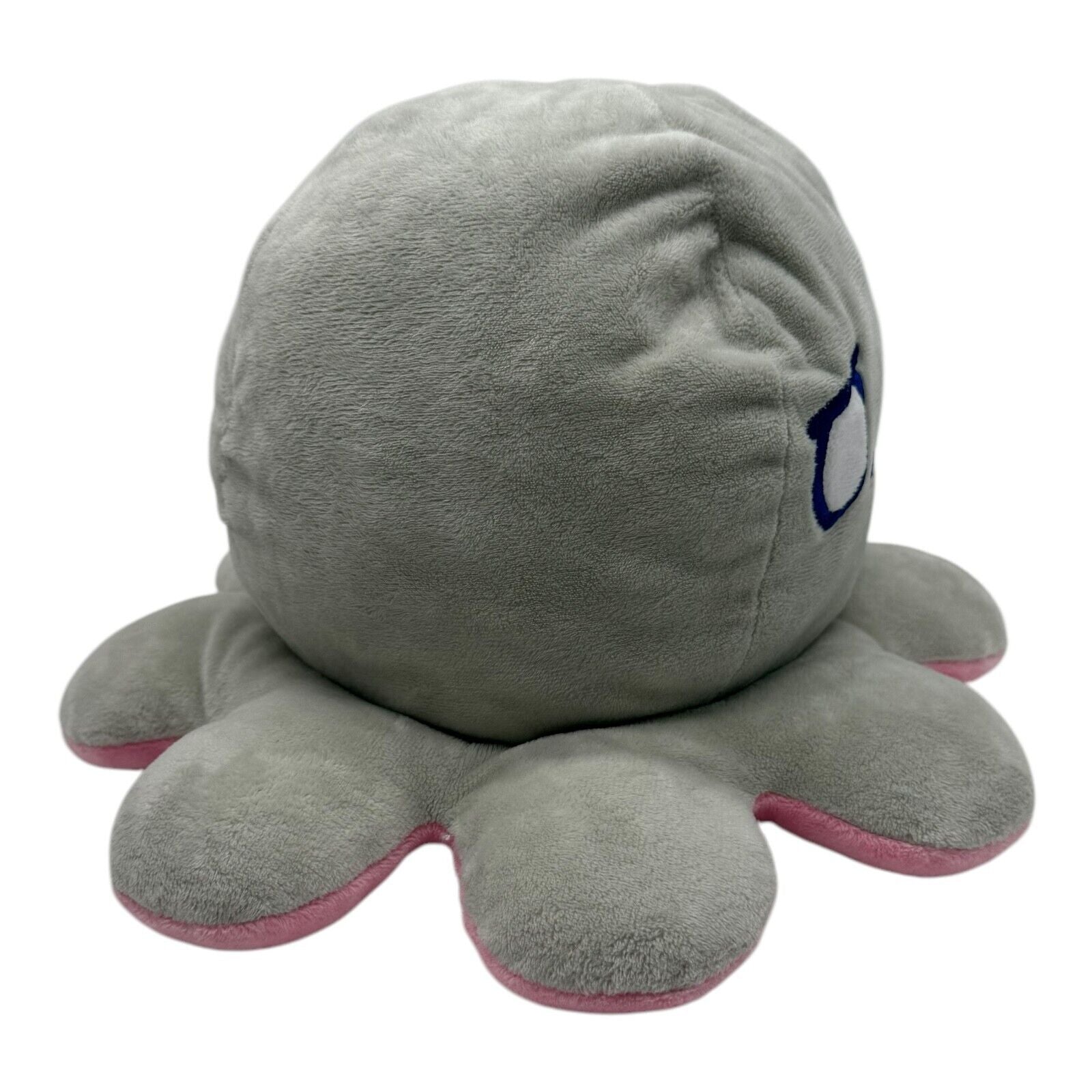 Teeturtle - The Original Reversible Octopus Plushie - Grey + Pink Rainbow Eyes