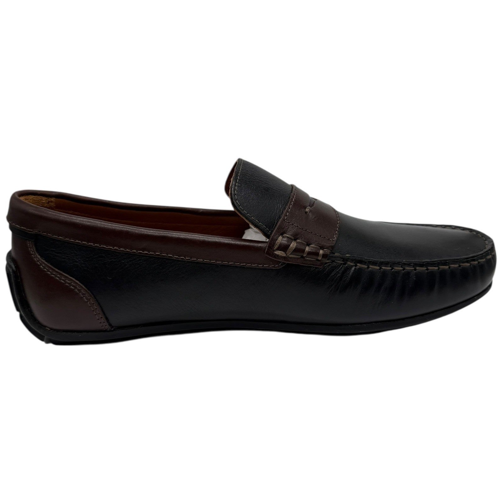 Johnston & Murphy Mens Penny Loafer Driving Shoes Black Brown Leather Size 8.5 M
