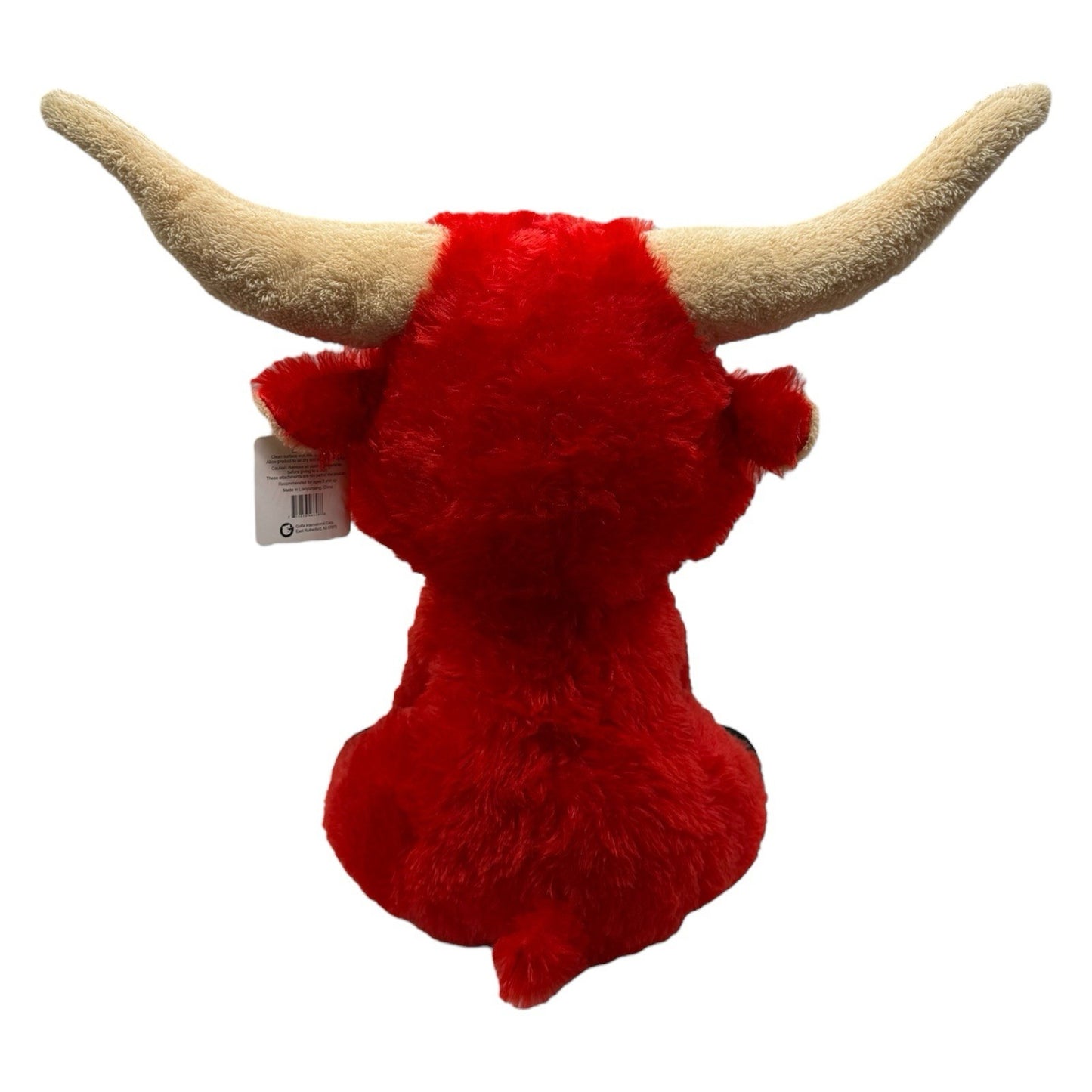 Goffa Large Red Bull Plush Ferdinand Stuffed Animal with Horns – 18" Wide