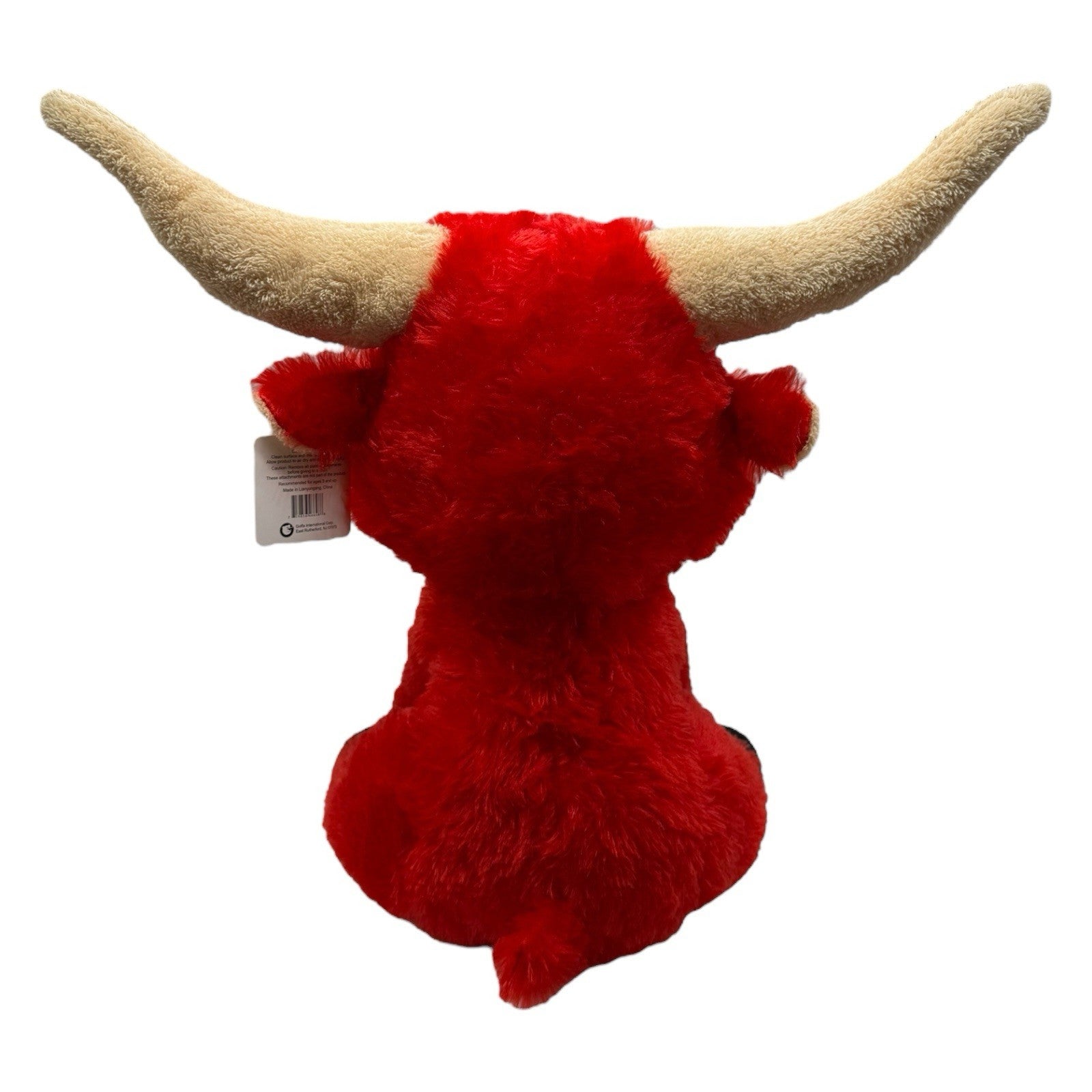 Goffa Large Red Bull Plush Ferdinand Stuffed Animal with Horns – 18" Wide