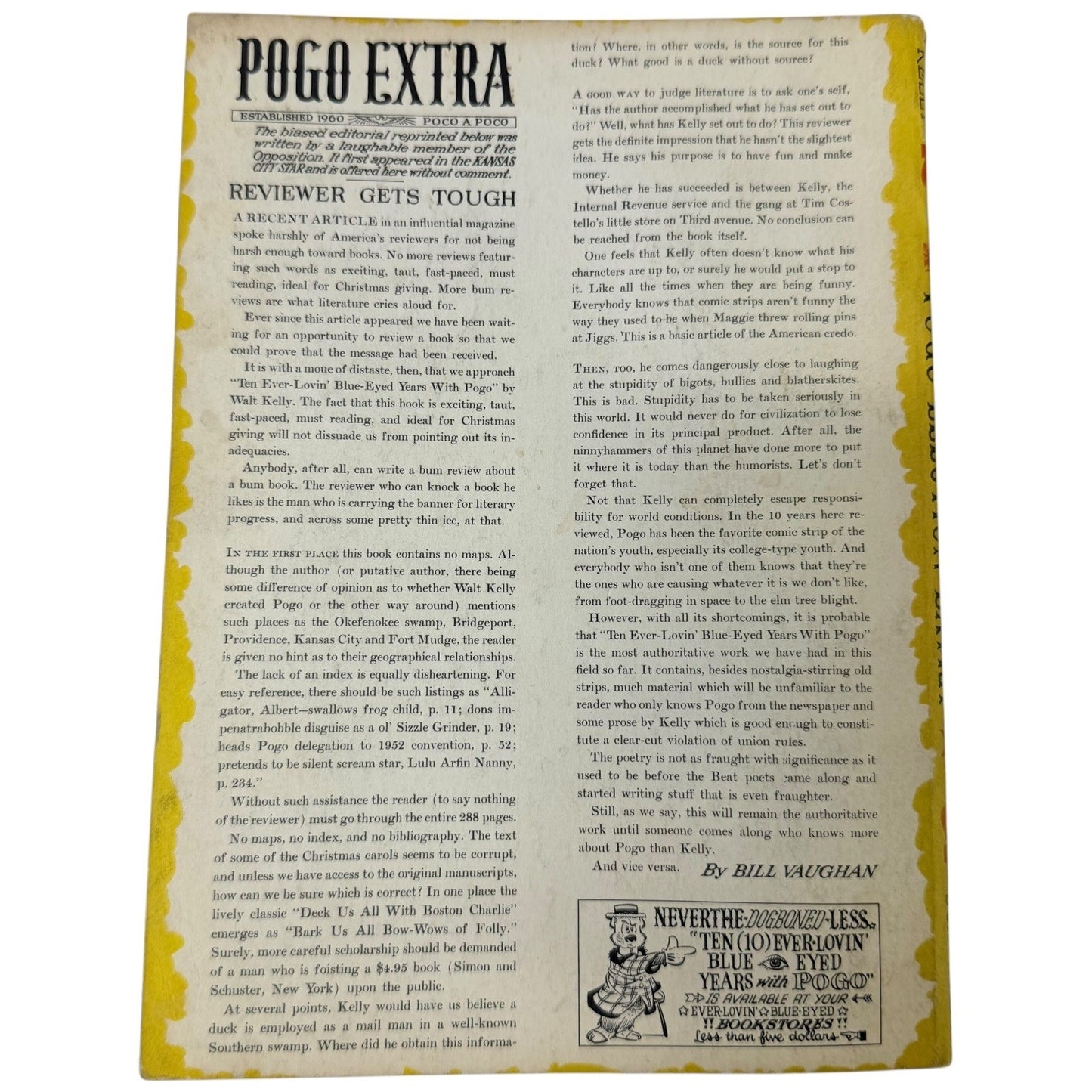 Pogo Extra Election Special "Jes Fine Says Bug" 1960 Walt Kelly Comic Book
