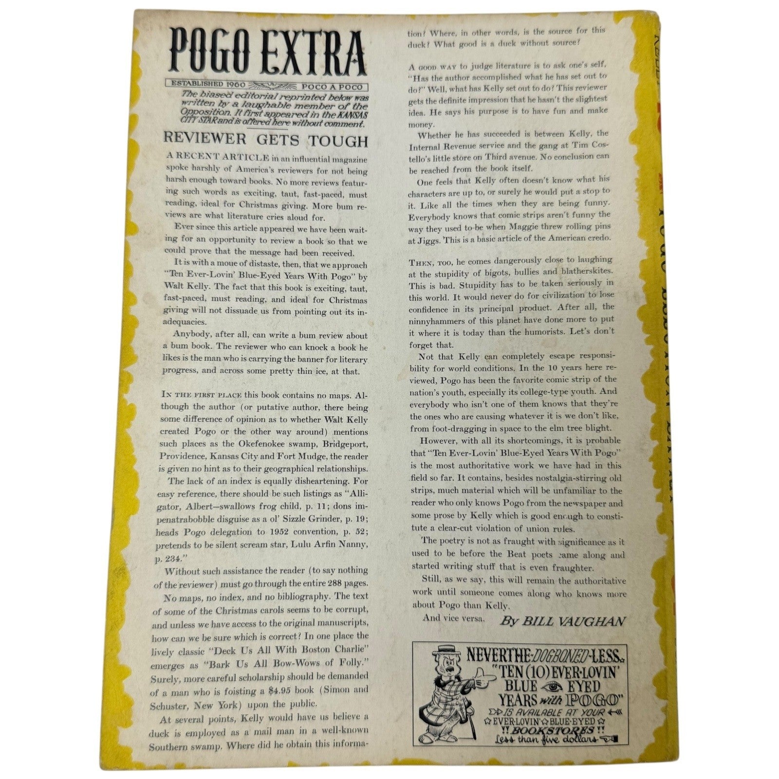 Pogo Extra Election Special "Jes Fine Says Bug" 1960 Walt Kelly Comic Book