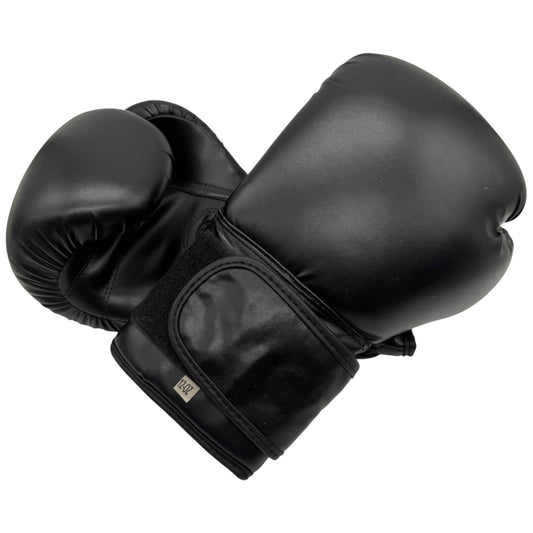 Black 12-oz Boxing Gloves Training Sparring Heavy Bag Hook and Loop Closure