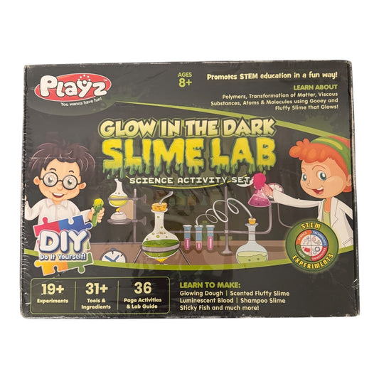 Playz Glow in the Dark Slime Lab Kit - 19+ Experiments with STEM Learning