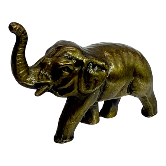 K&O Co Vintage Bronze Elephant Figurine Trunk Up Good Luck Charm Statue Decor