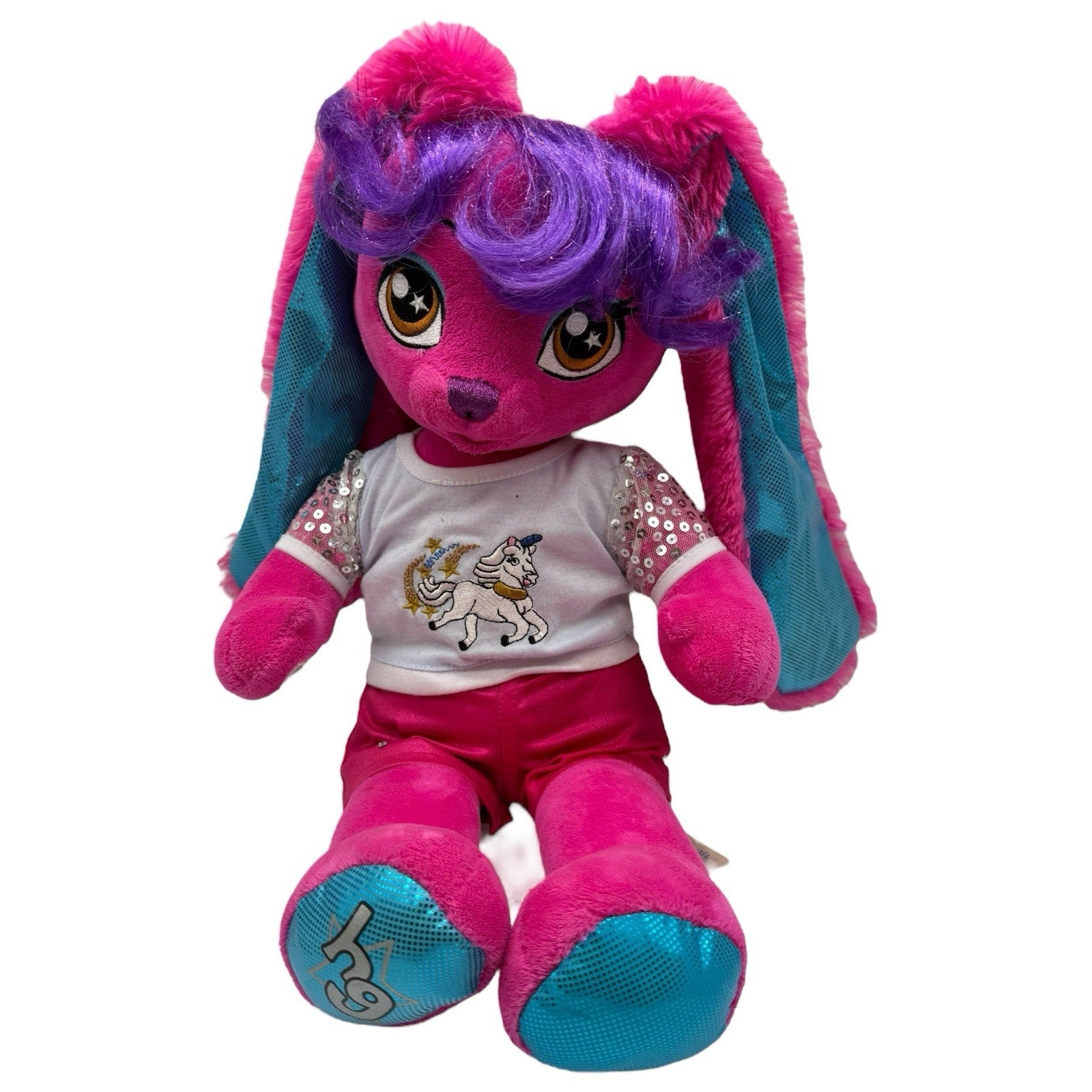 Build A Bear Honey Girl HG Risa Pink Rock Star Bunny Rabbit 20" Plush Toy