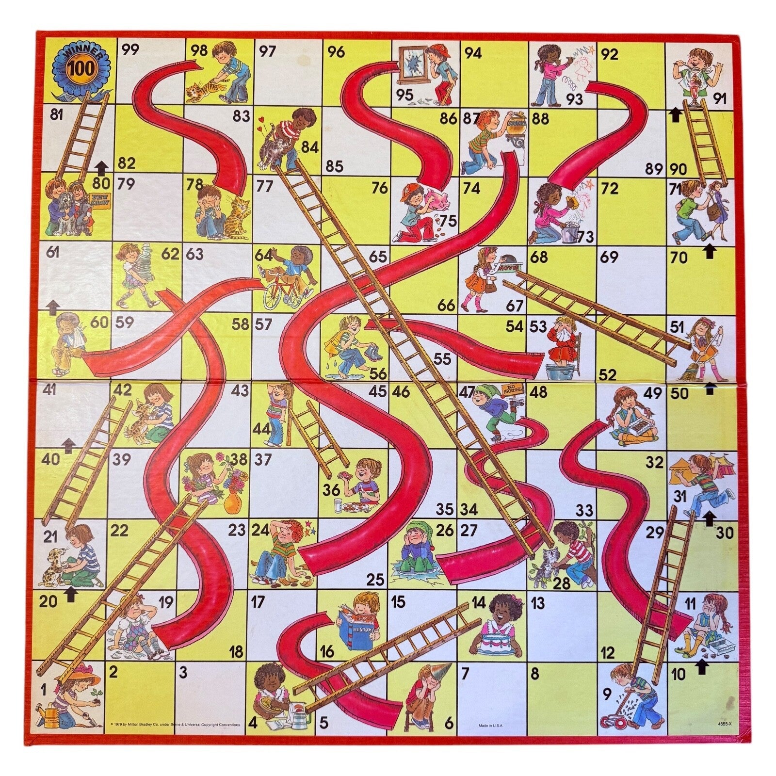 Chutes and Ladders Board Game 1978 Milton Bradley Hasbro – Vintage USA Classic