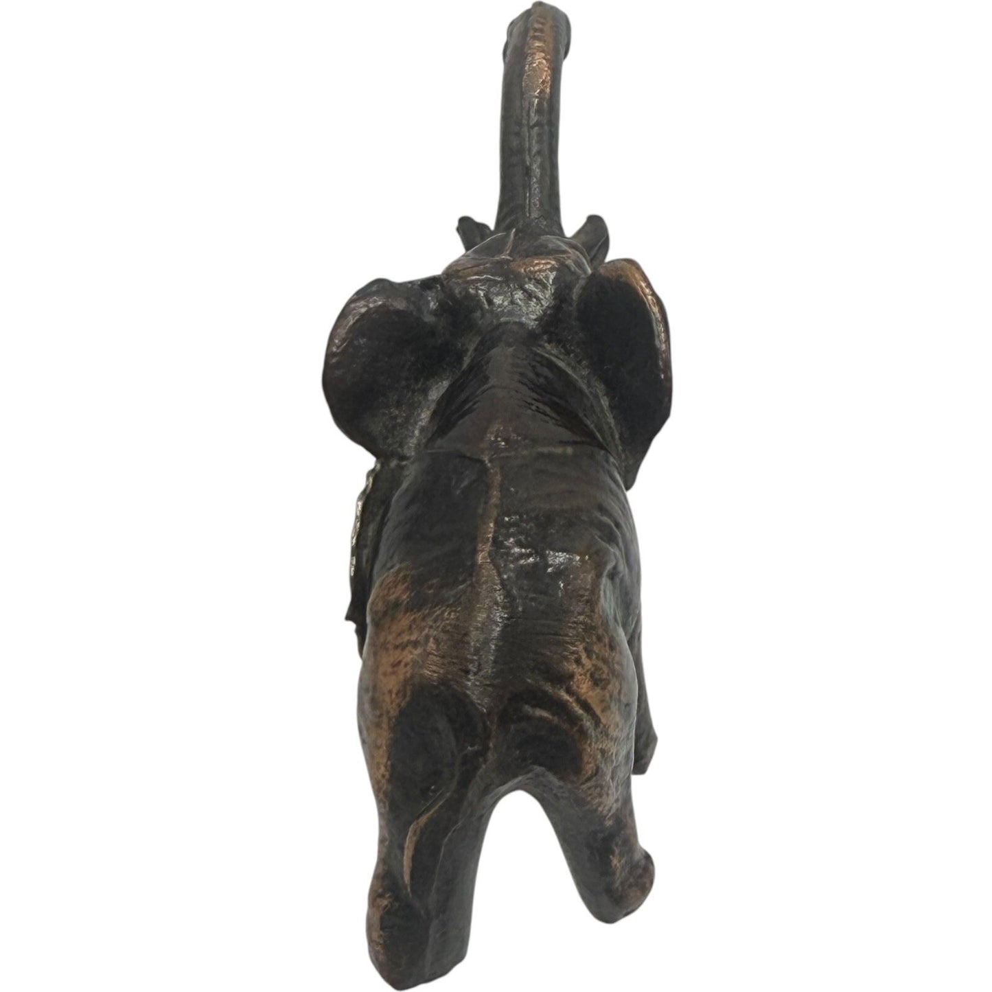 VTG Elephant Statue Figurine Trunk Up Good Luck Bronze Finish Home Decor