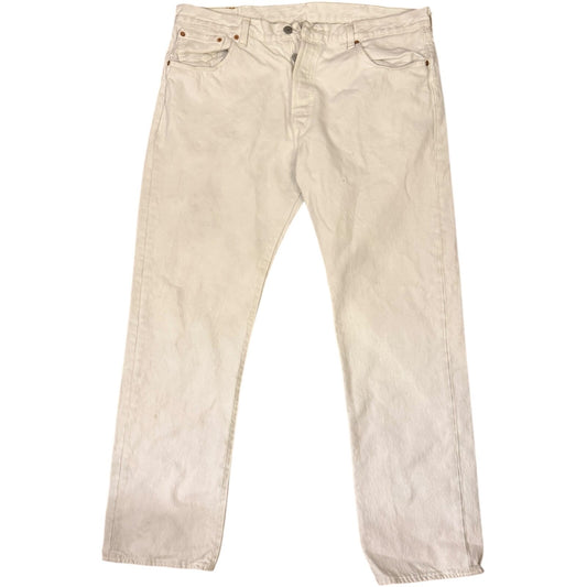 Levi's 501 jeans men's 38x32 501 original button fly white denim pants retro