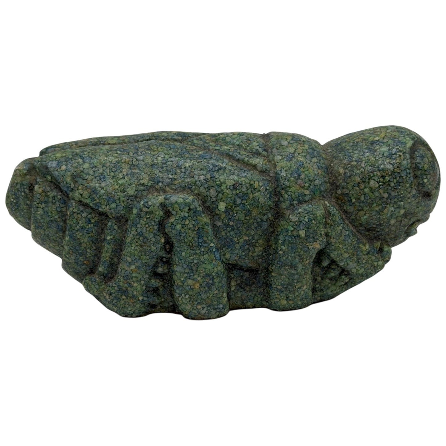 Stone Carving Animal Figurine Green Grasshopper Sculpture Desk Shelf Decor