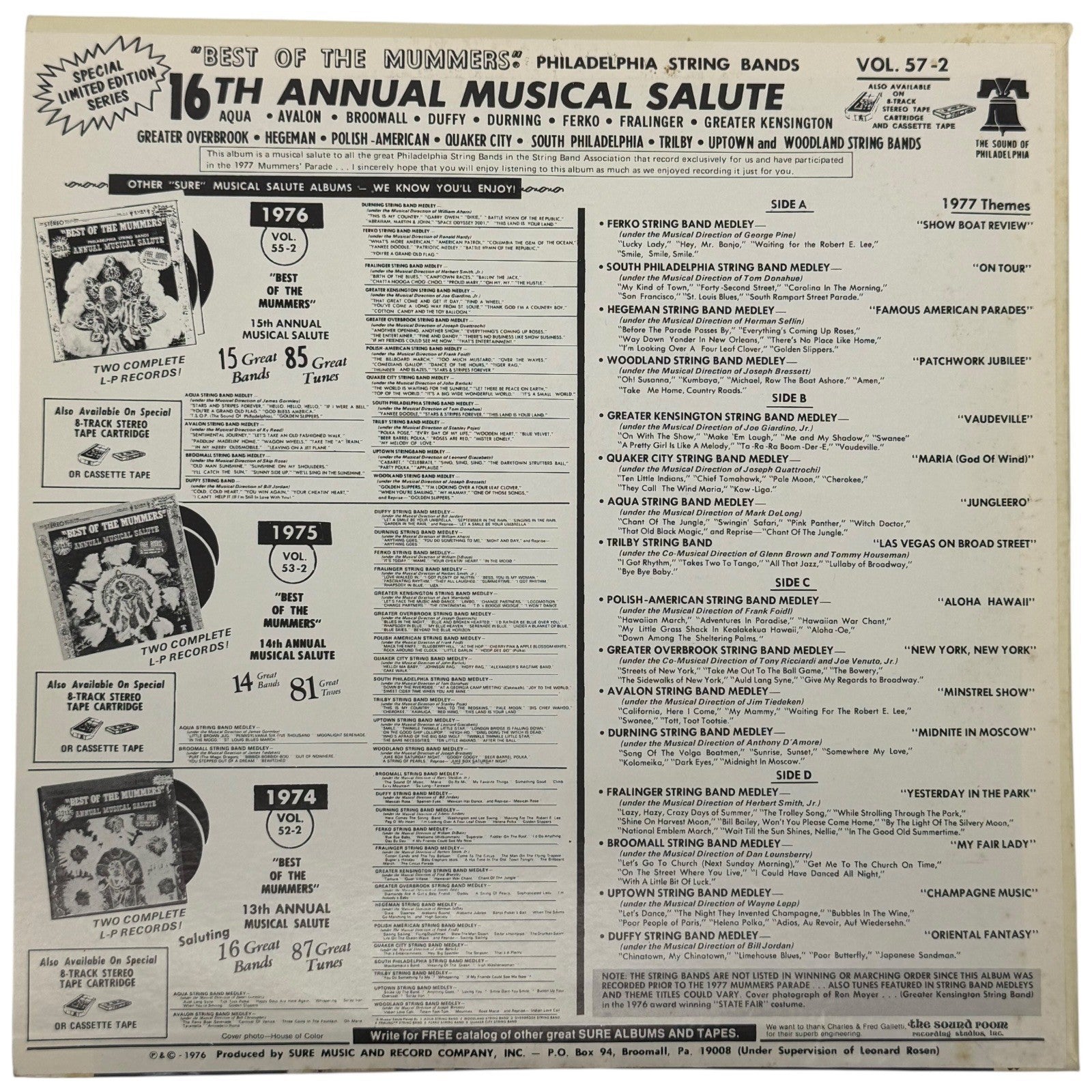 Best of the Mummers Philadelphia String Bands 16th Annual Musical Salute Record