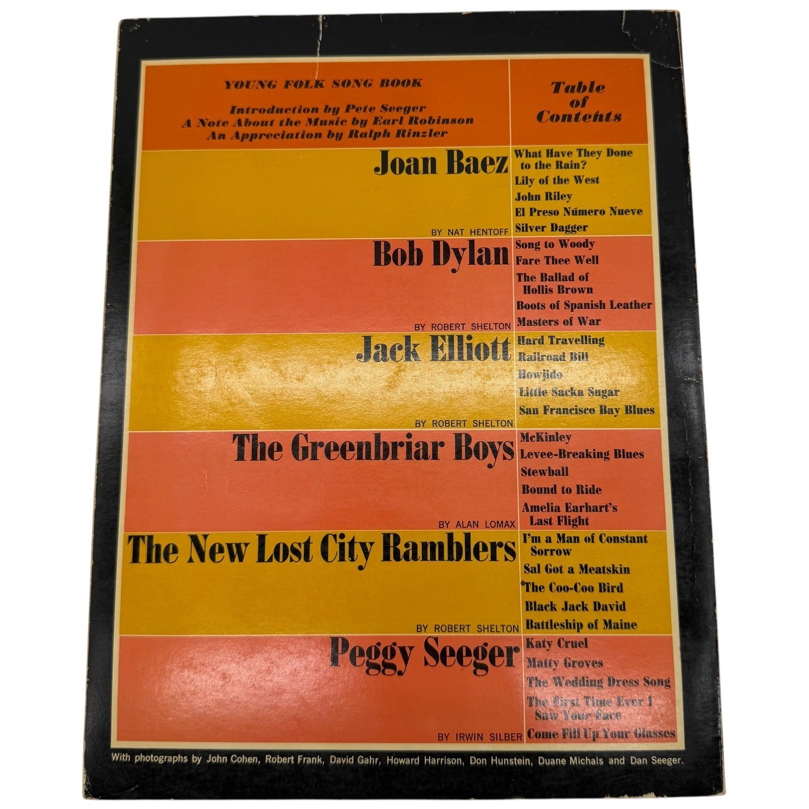 Young Folk Song Book Pete Seeger Intro Joan Baez Bob Dylan Peggy Seeger 1963