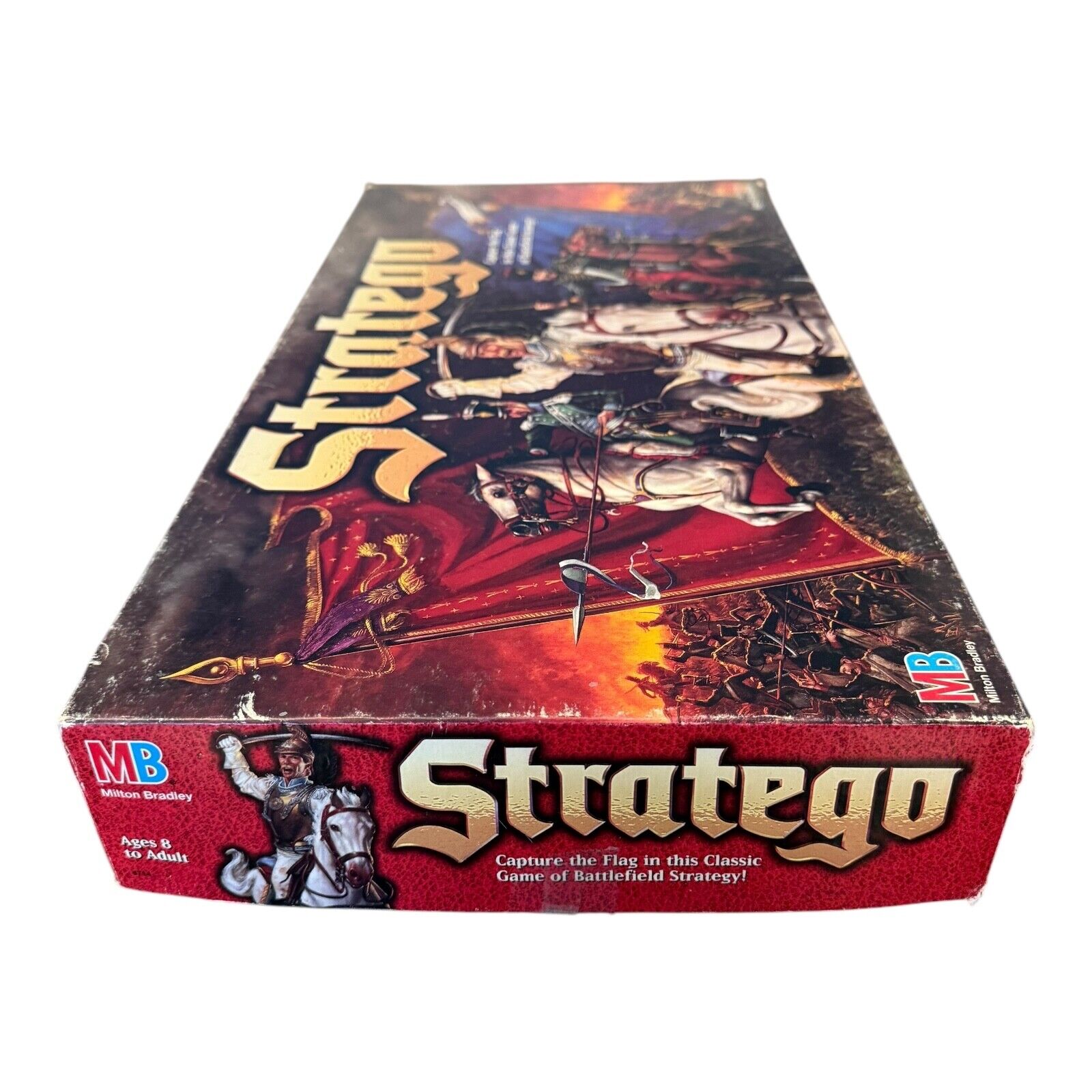 Stratego Strategy Game 1996 Milton Bradley Vintage with Castle Backdrop