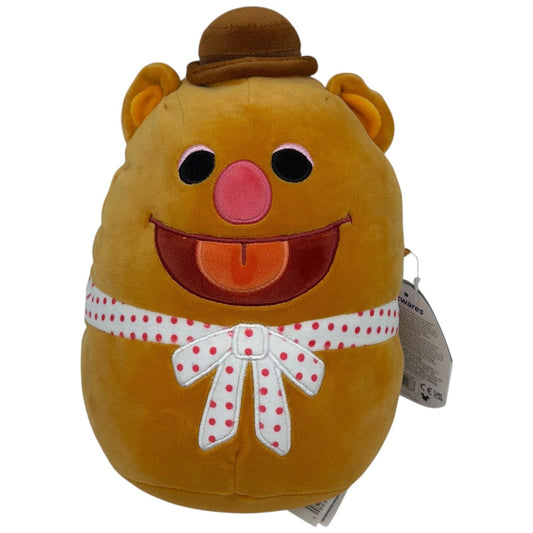 Disney Muppets Fozzie Bear Squishmallows Plush Brown Hat Polka Dot Bow