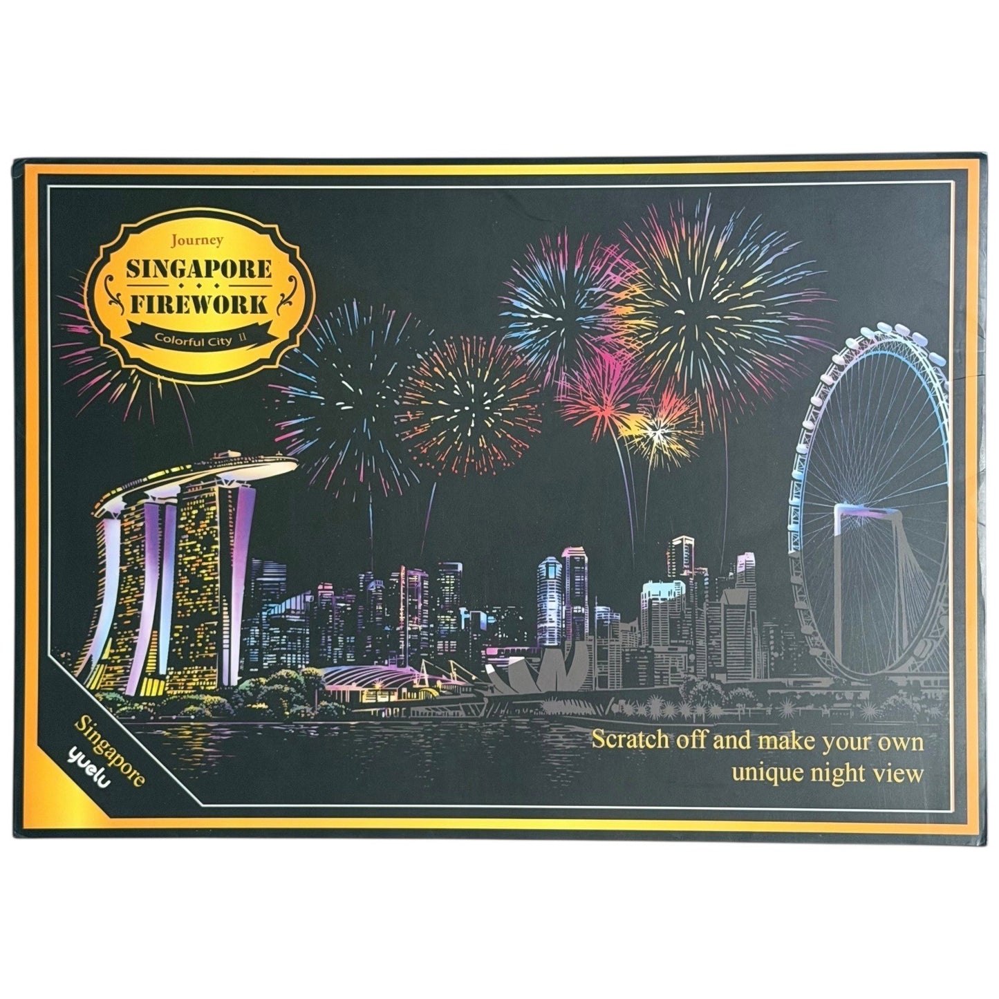 Lot of 14 Scratch Art Boards Colorful City Night View – Mixed Set No Stylus