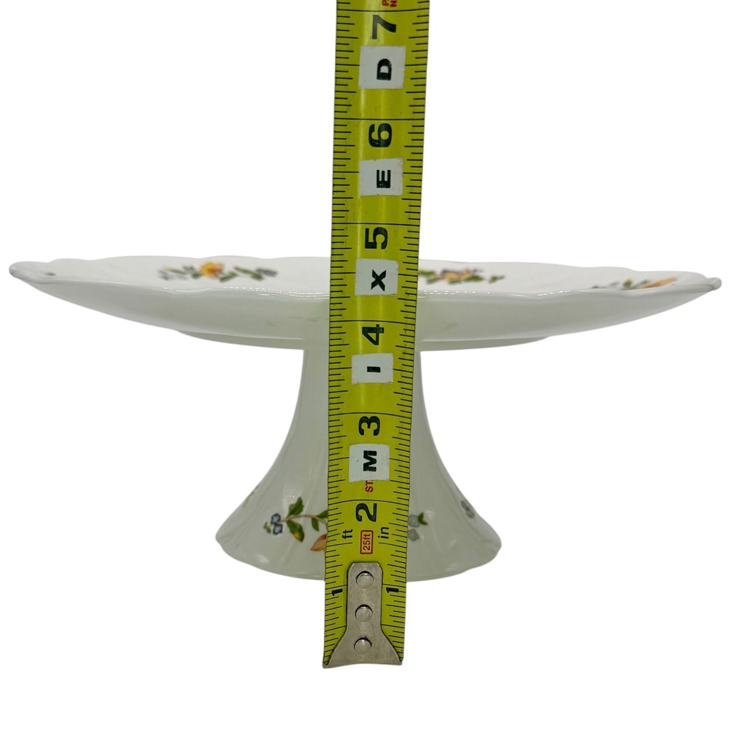 Aynsley Cottage Garden Fine Bone China Footed Cake Stand Floral Butterfly