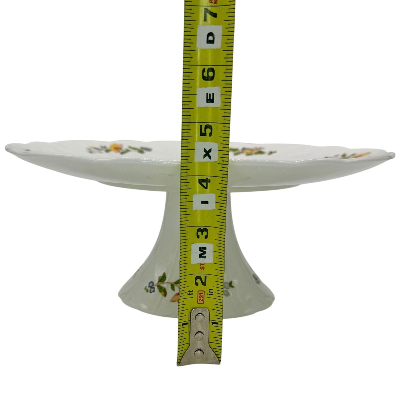 Aynsley Cottage Garden Fine Bone China Footed Cake Stand Floral Butterfly