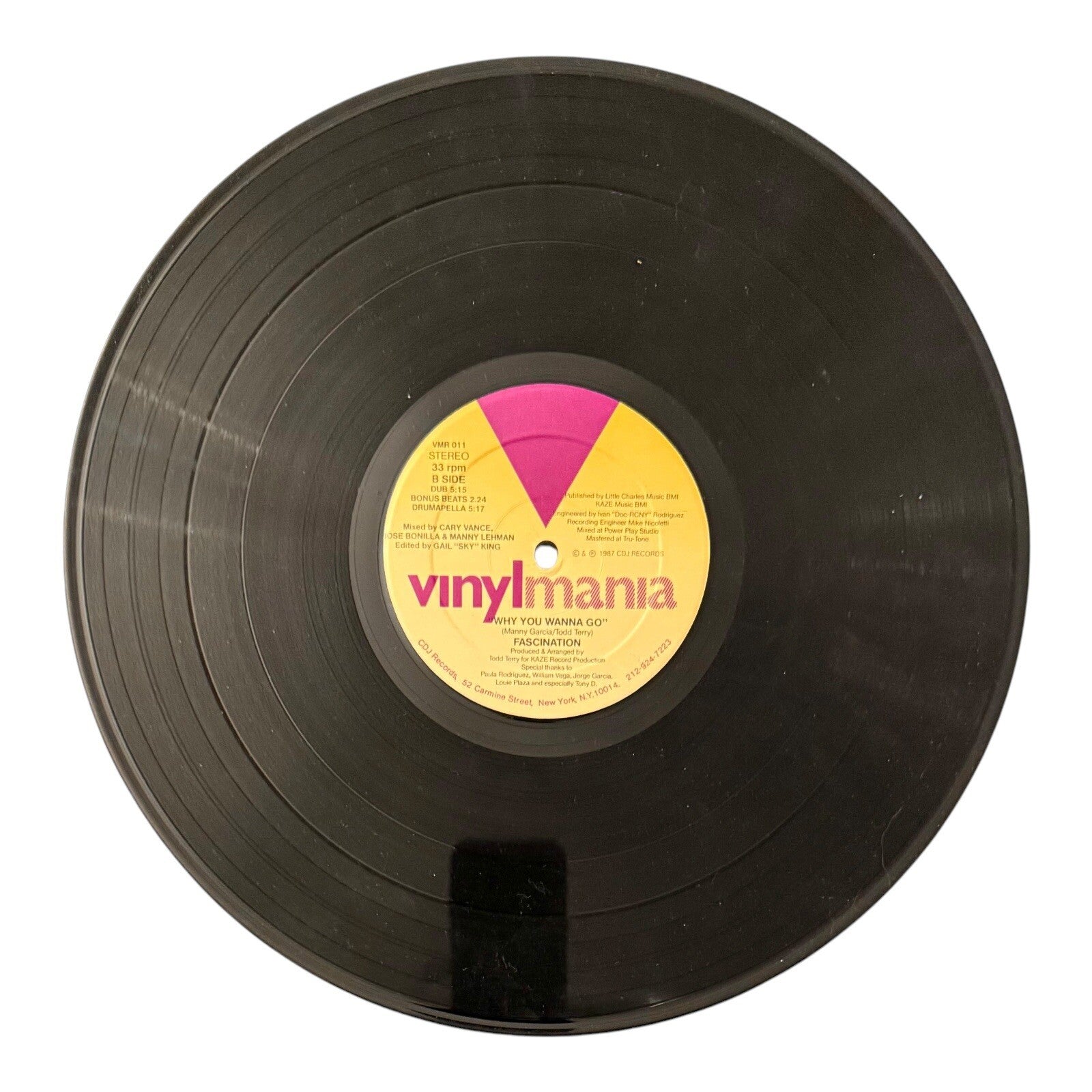 Fascination Why You Wanna Go 12" Vinyl Single 1987 Vinylmania VMR 011 Todd Terry