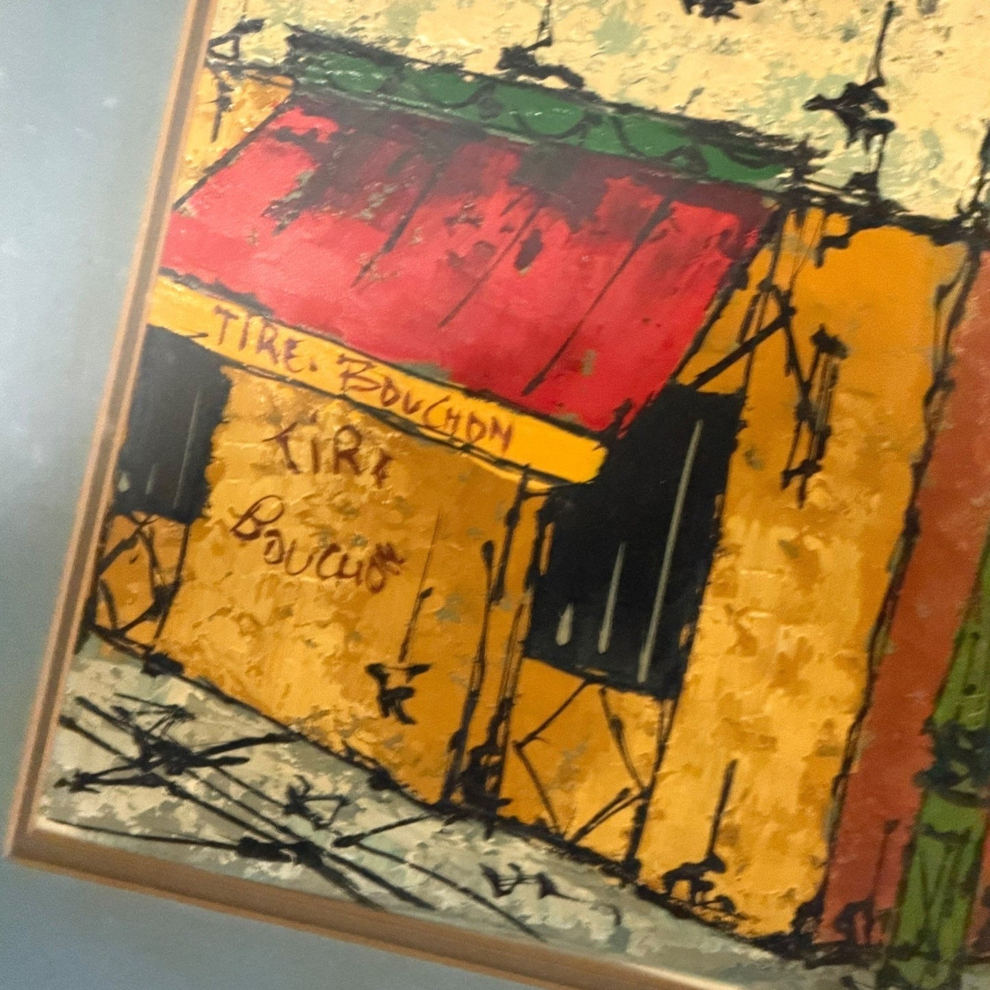 Vintage Framed Paris Street Scene Signed Le Cunff 1960s