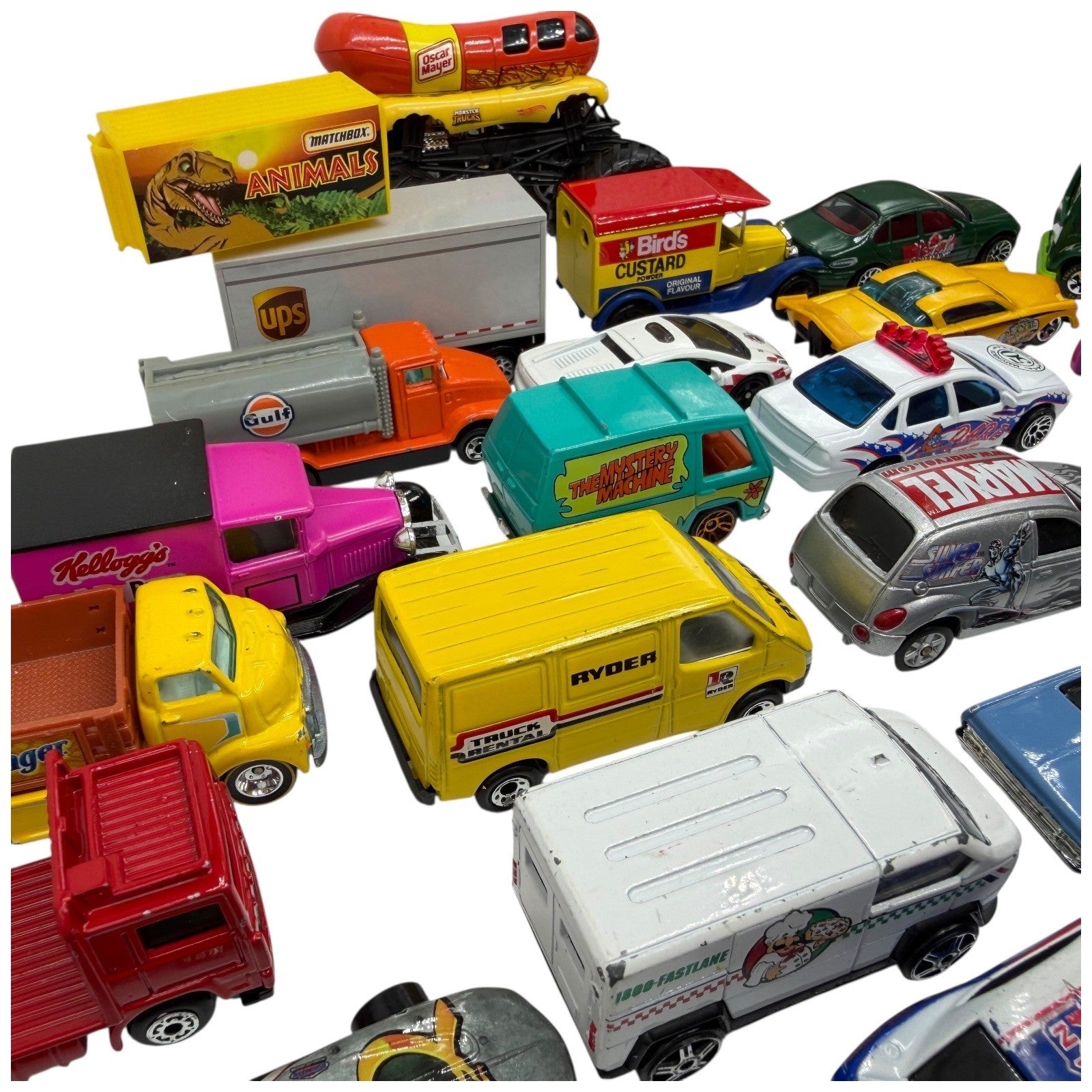 Vintage Hot Wheels Matchbox Diecast Car Lot of 35+ Mixed Brands 1970s–2010s Used
