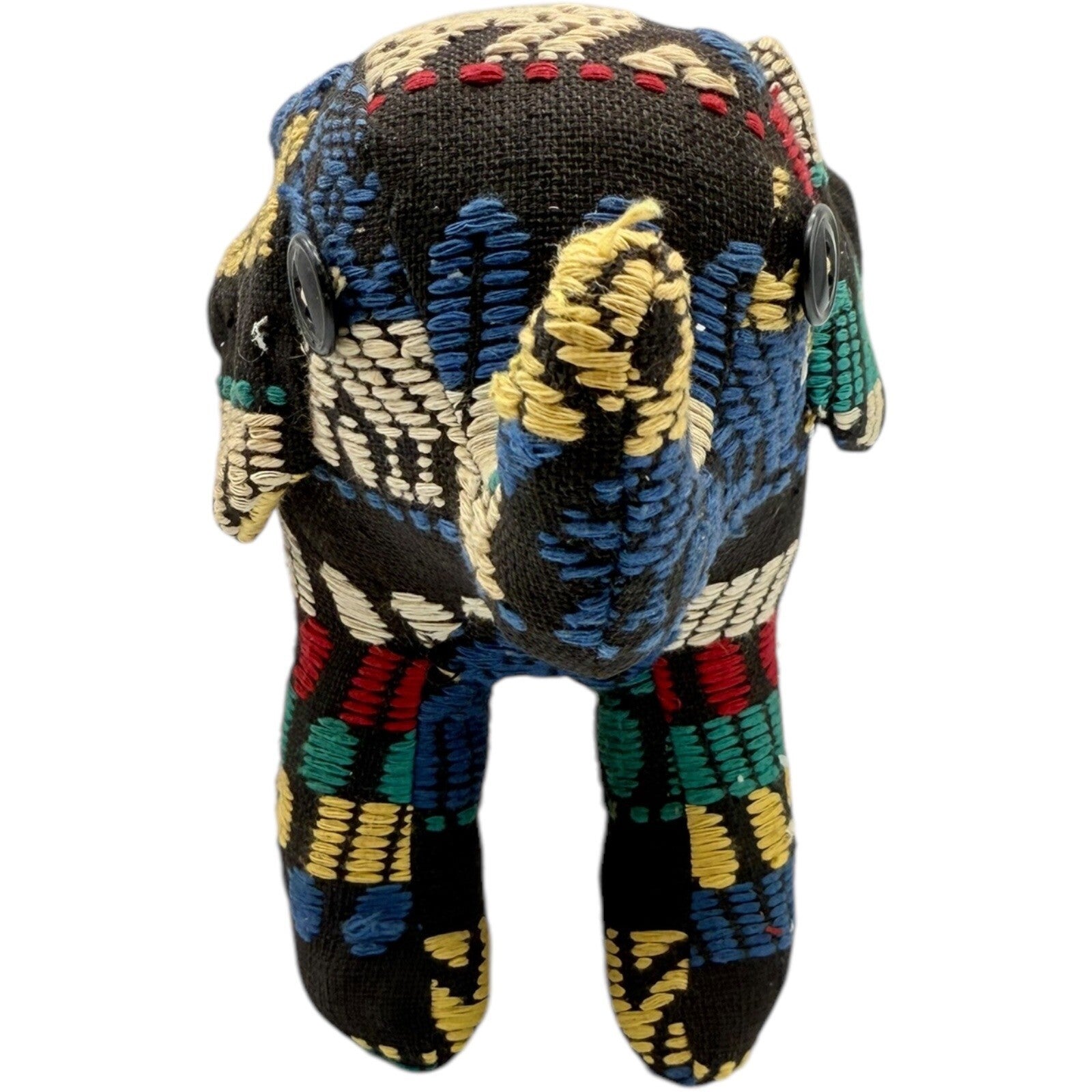 Elephant Stuffed Animal Plush Toy Colorful Embroidered Folk Art Decor