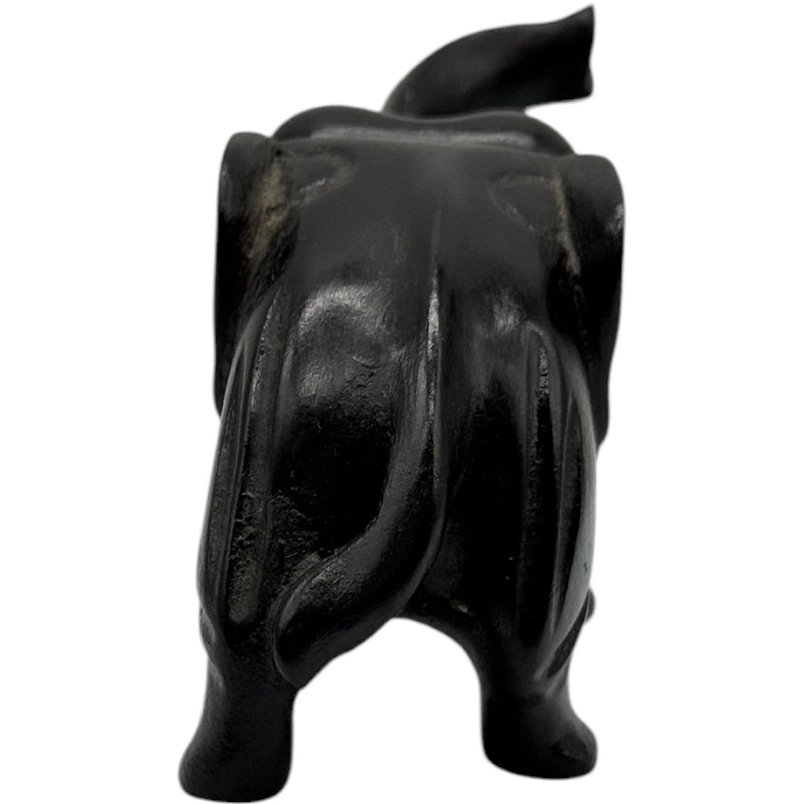 Wooden Elephant Figurine Hand Carved Trunk Up Good Luck Decor Statue