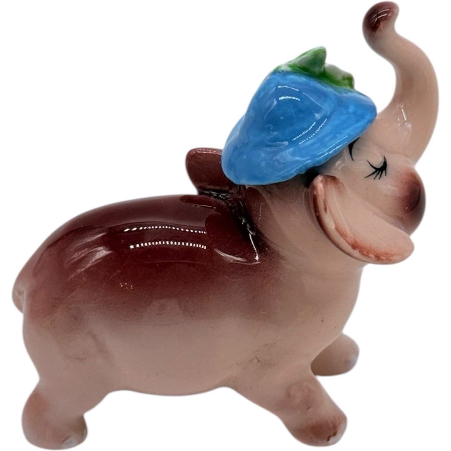 Rare Vintage Ceramic Anthropomorphic Elephant Family Figurines Complete 3 Pc Set