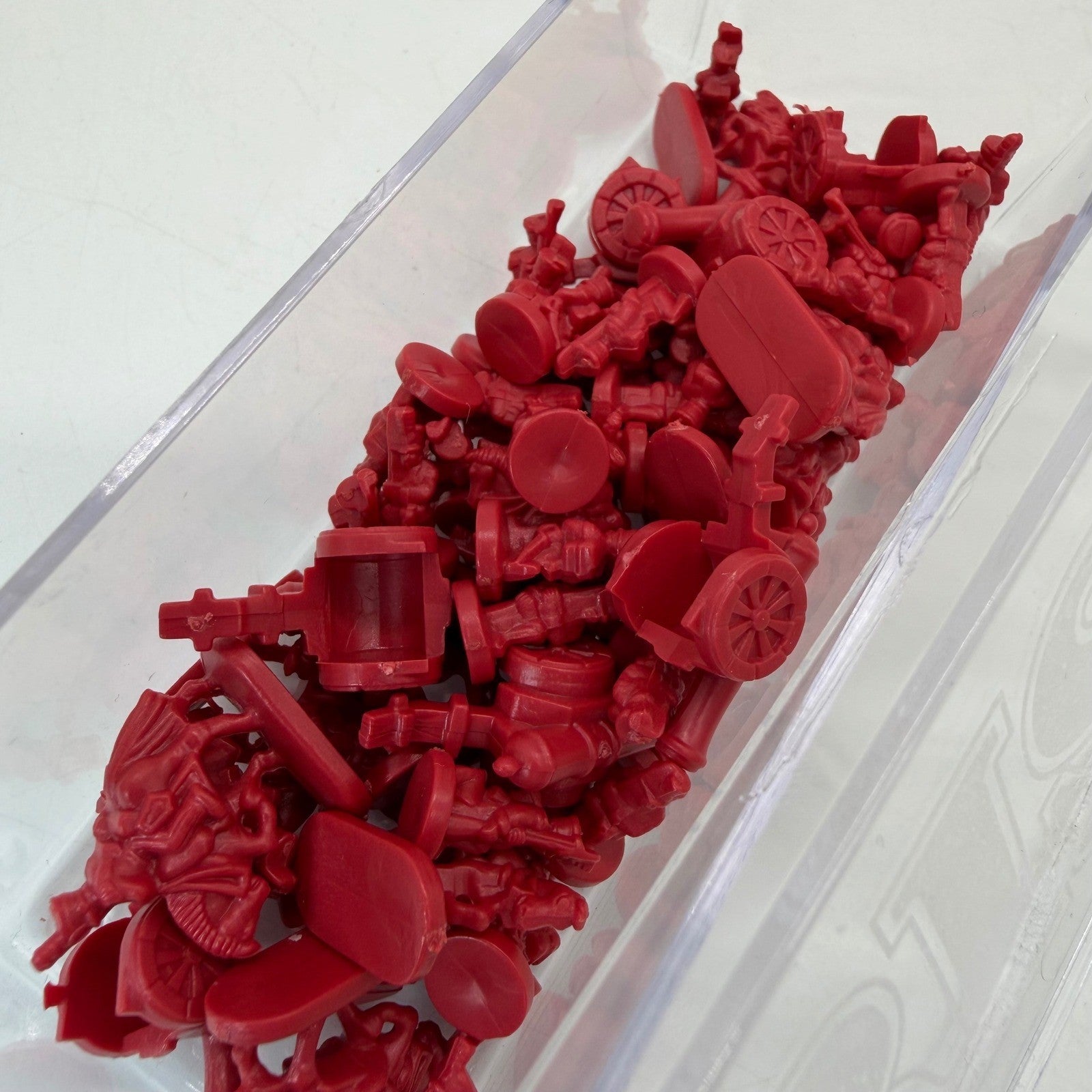 1998 Risk Board Game Replacement Pieces 60 Red Plastic Miniatures with Case
