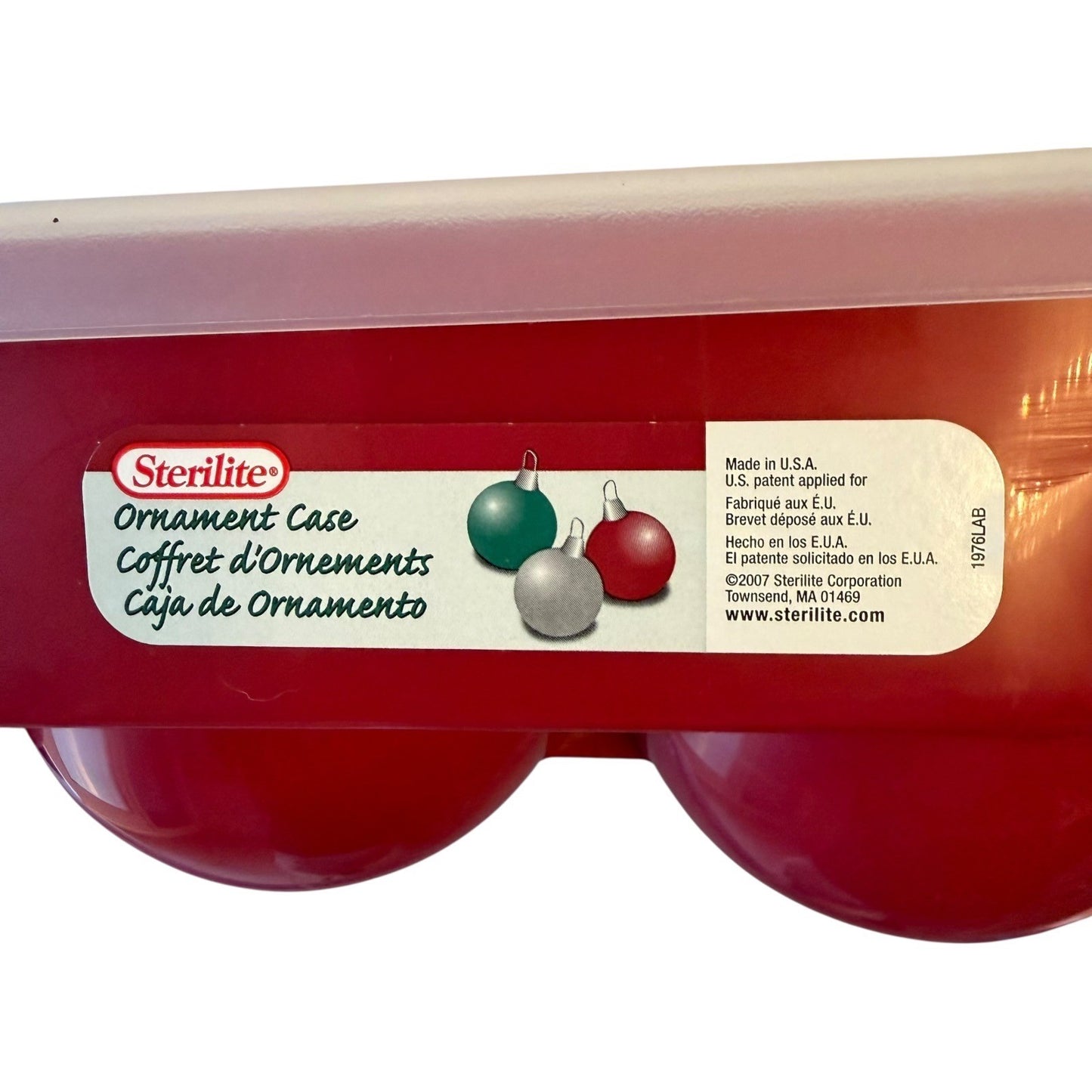 Sterilite 1976LAB Ornament Case Set of 3 Red Plastic 20-Count Storage Trays