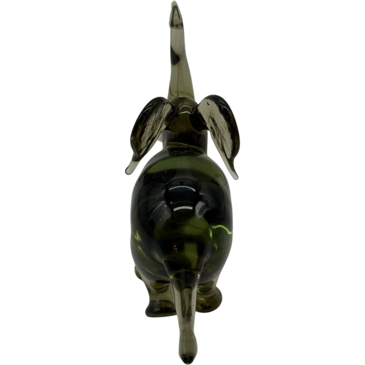 Handcrafted Blown Glass Elephant Figurine - Trunk Up for Good Luck