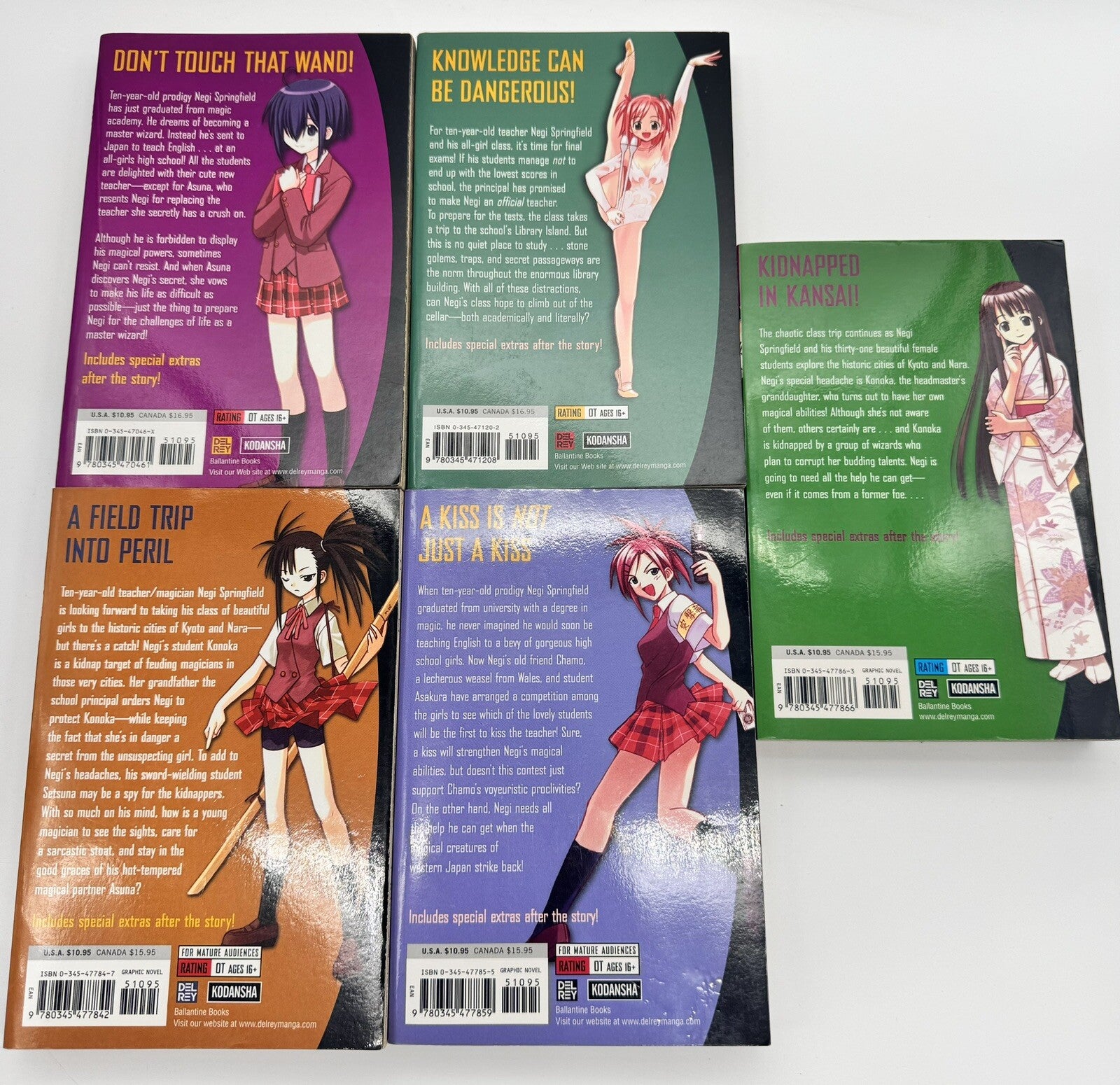 Negima! Manga Volumes 1 2 4 5 6 - Del Rey - Ken Akamatsu Lot Set