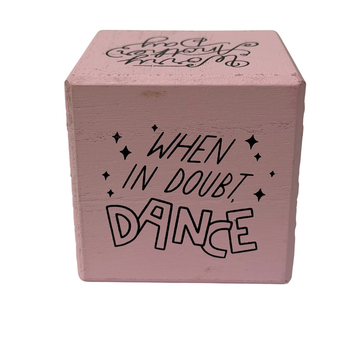Pink Wooden Quote Block 4x4 Inspirational Desk Decor Believe in Yourself Be Bold