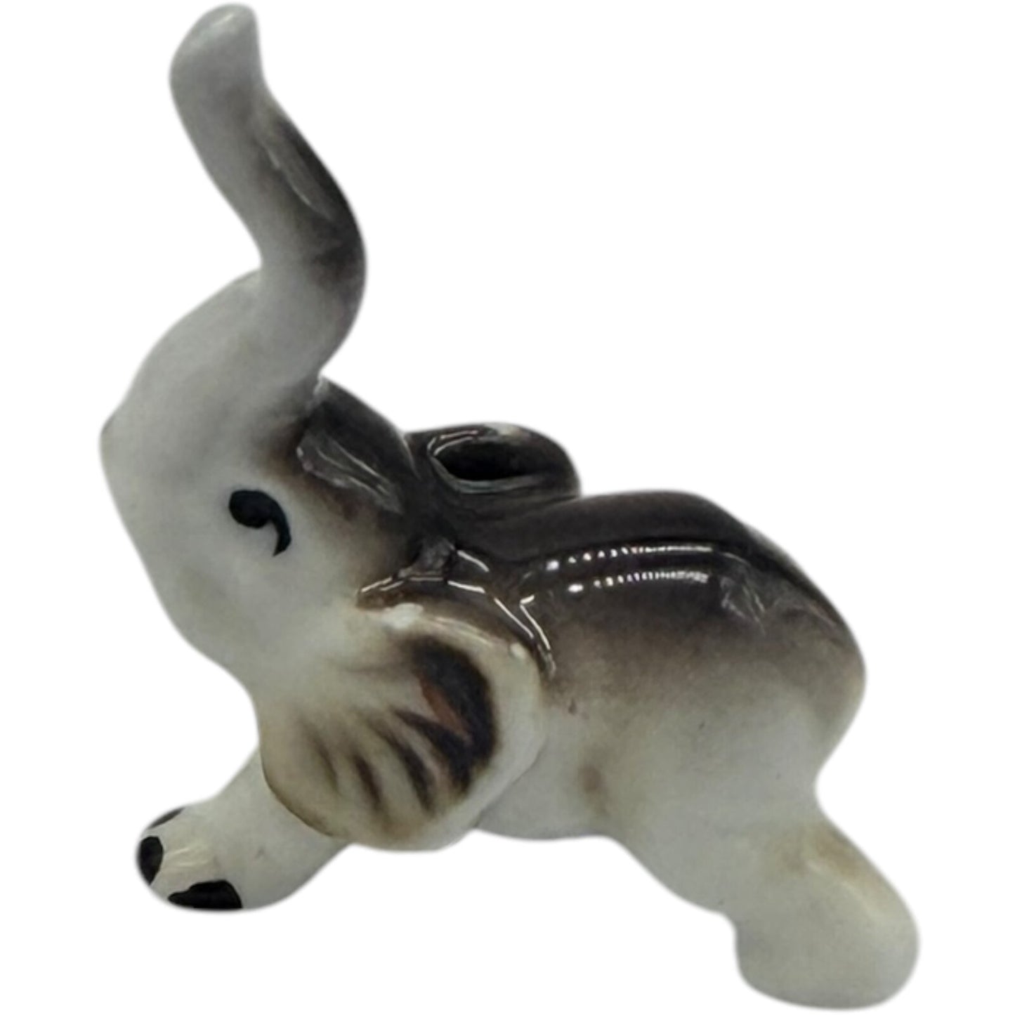 Vintage Rare Japanese Ceramic Miniature Elephant Figurines - Parent & Child