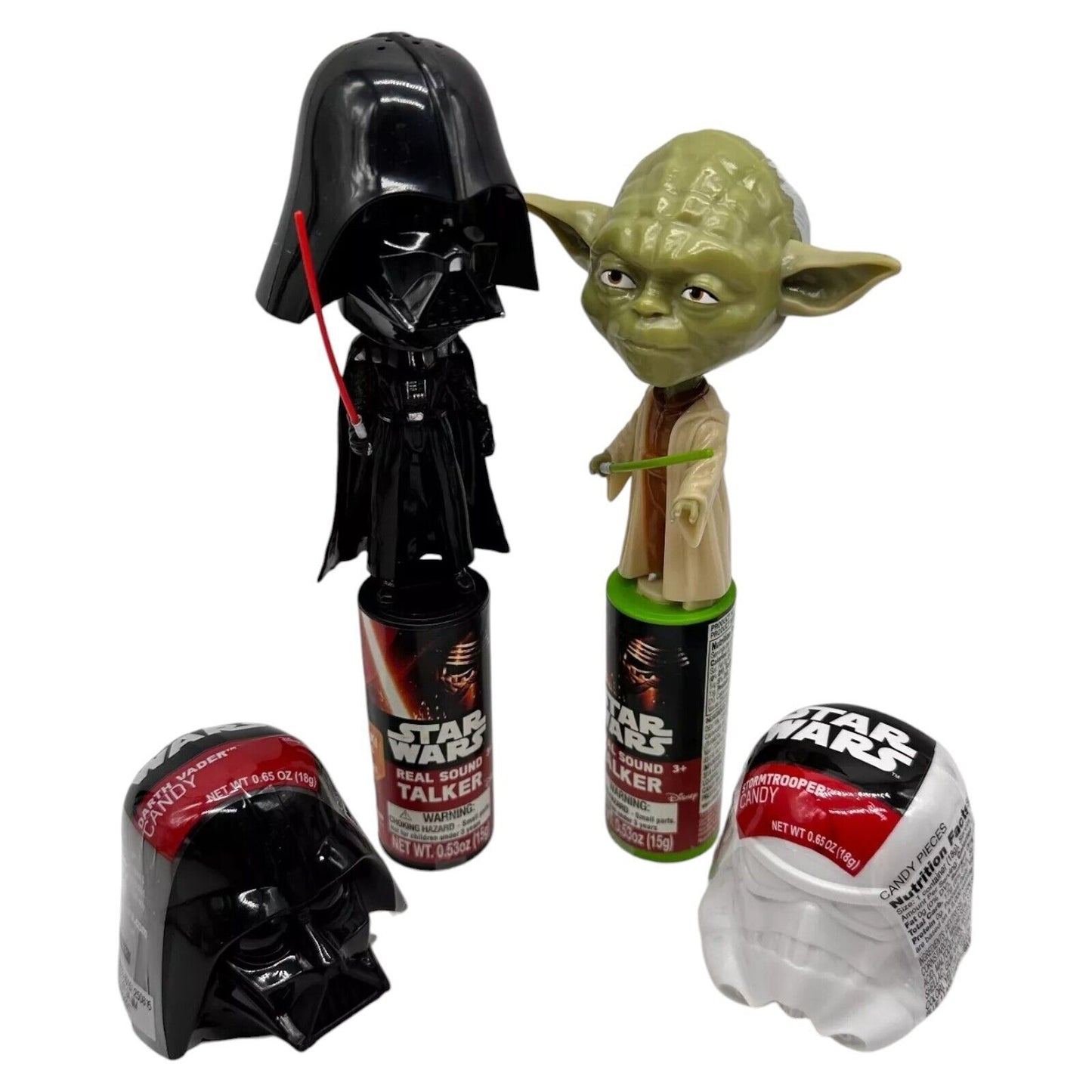 4 Star Wars Candy Containers - Collectible Bobble Heads New Unopened