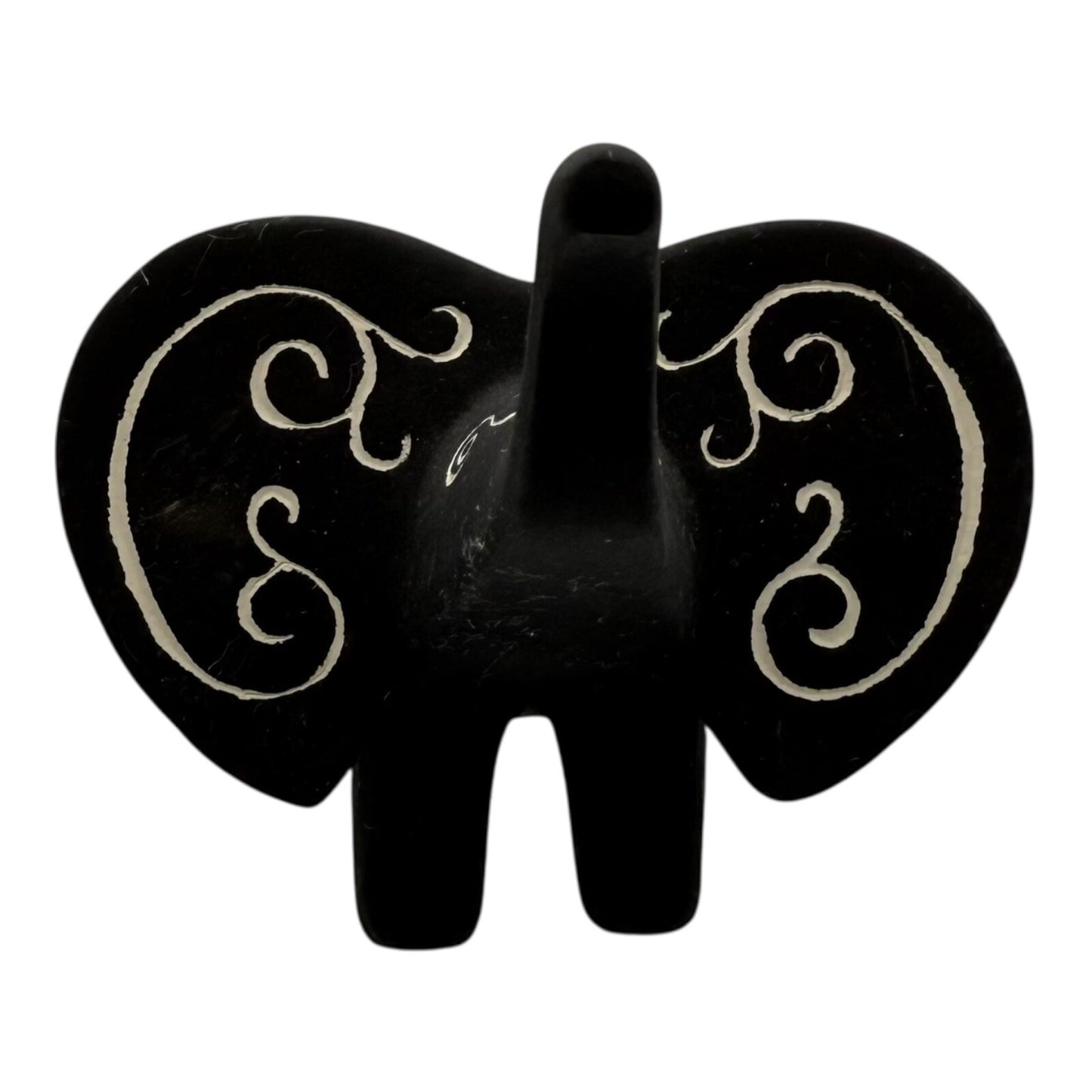 Rare Vintage 1959 Hagen Renaker Black Bisque Elephant Figure – Trunk Up