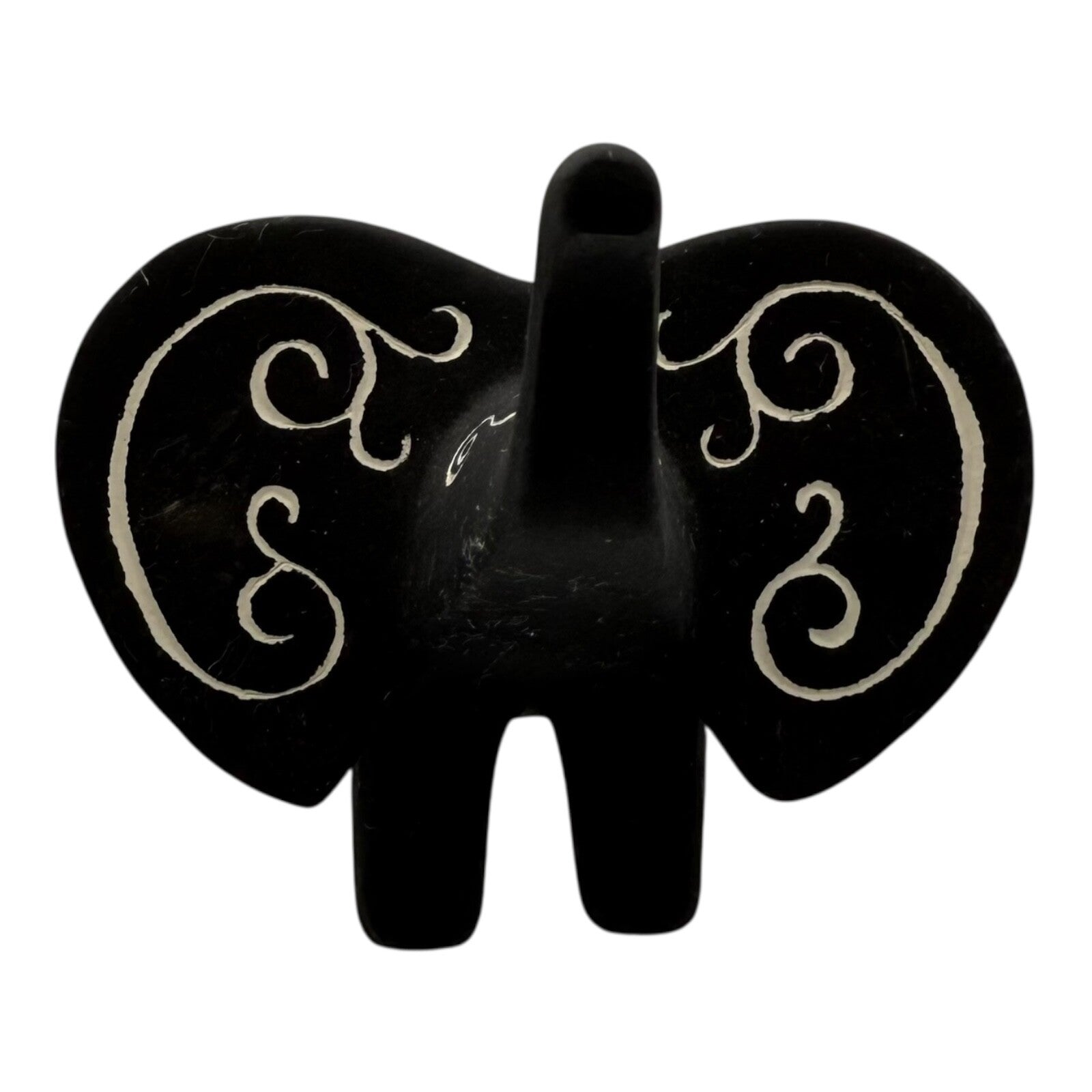 Rare Vintage 1959 Hagen Renaker Black Bisque Elephant Figure – Trunk Up