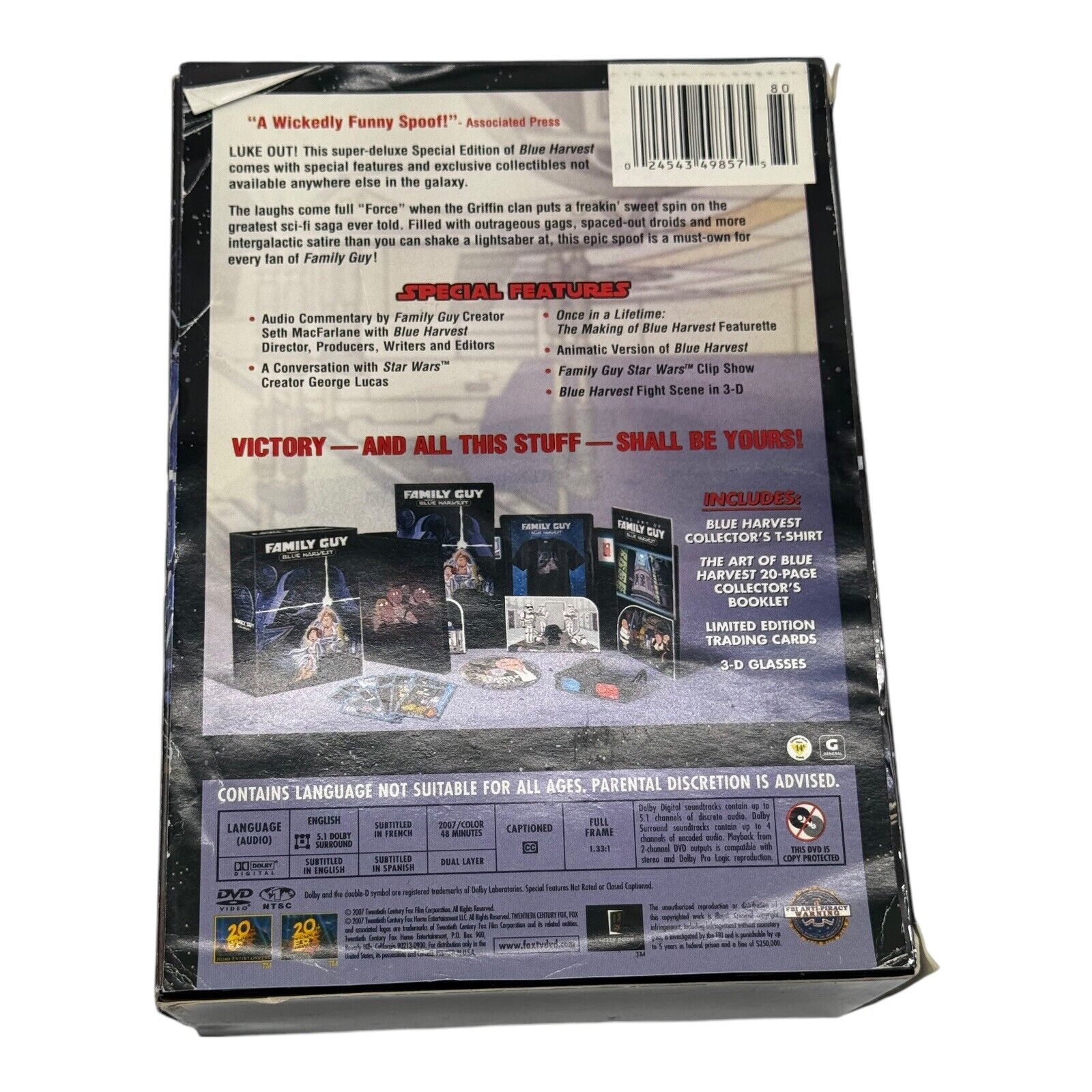 Family Guy : Blue Harvest - Collectors Edition DVD, 3D, Collectibles & XL Tee